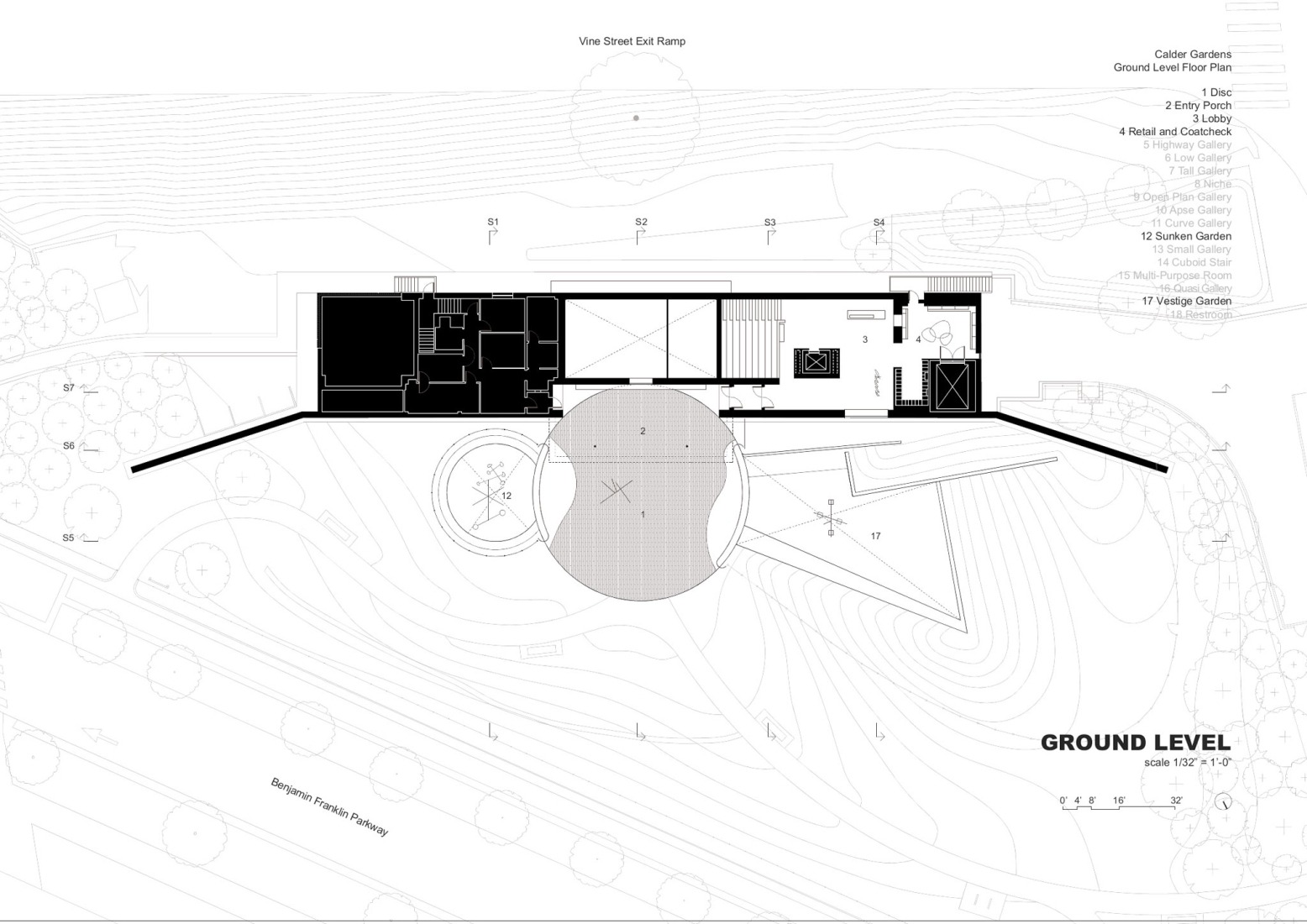Ground floor plan. Calder Gardens by Herzog & de Meuron.