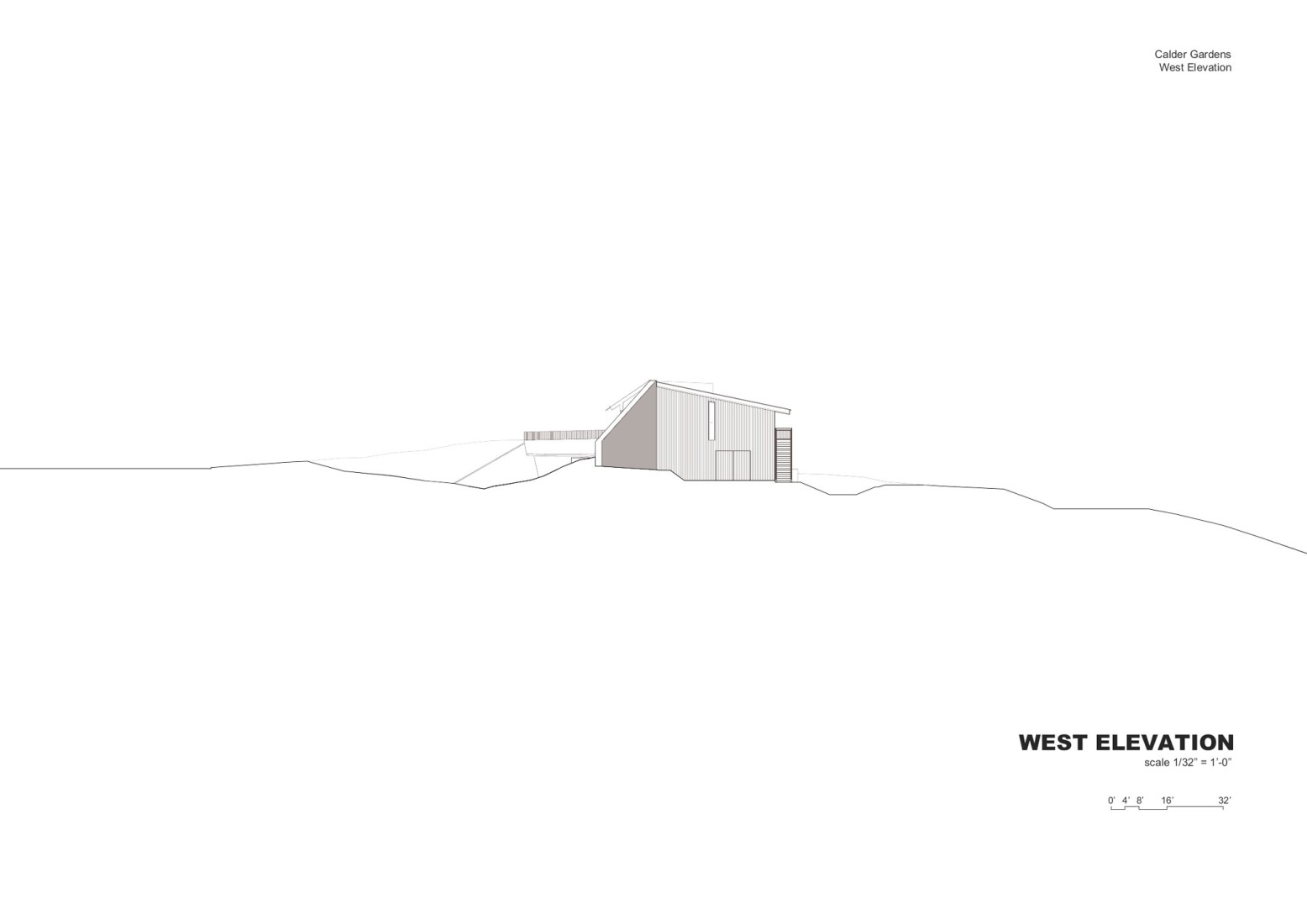 West elevation. Calder Gardens by Herzog & de Meuron.