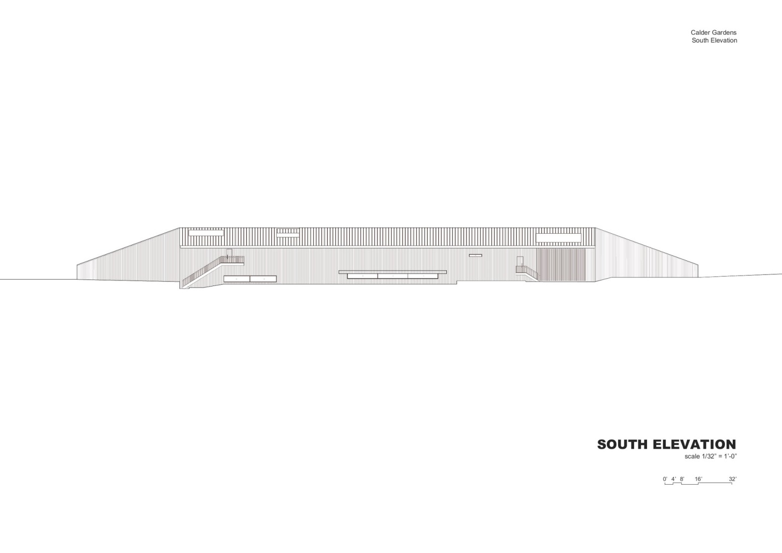 South elevation. Calder Gardens by Herzog & de Meuron.