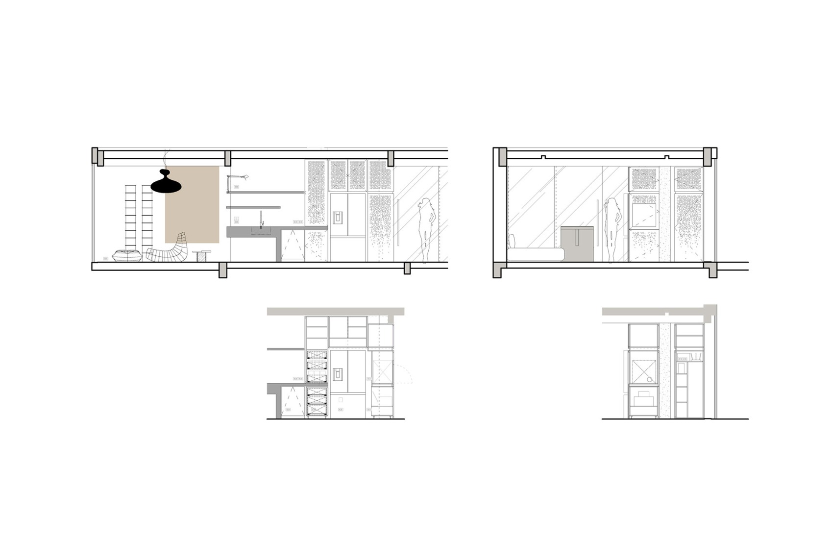 Kitchen elevation. Studio House by Formafatal.