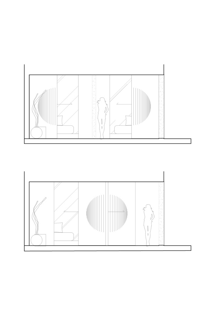Hallway elevation. Studio House by Formafatal.