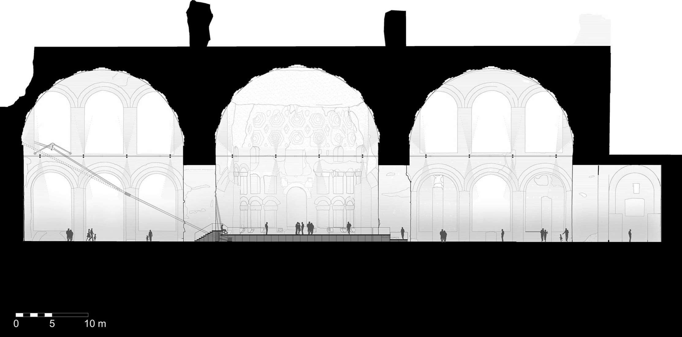 Sección. Escenografía y exposición de la Basílica de Majencio por Alvisi Kirimoto + Asociados. Sección. Escenografía y exposición de la Basílica de Majencio por Alvisi Kirimoto + Asociados.