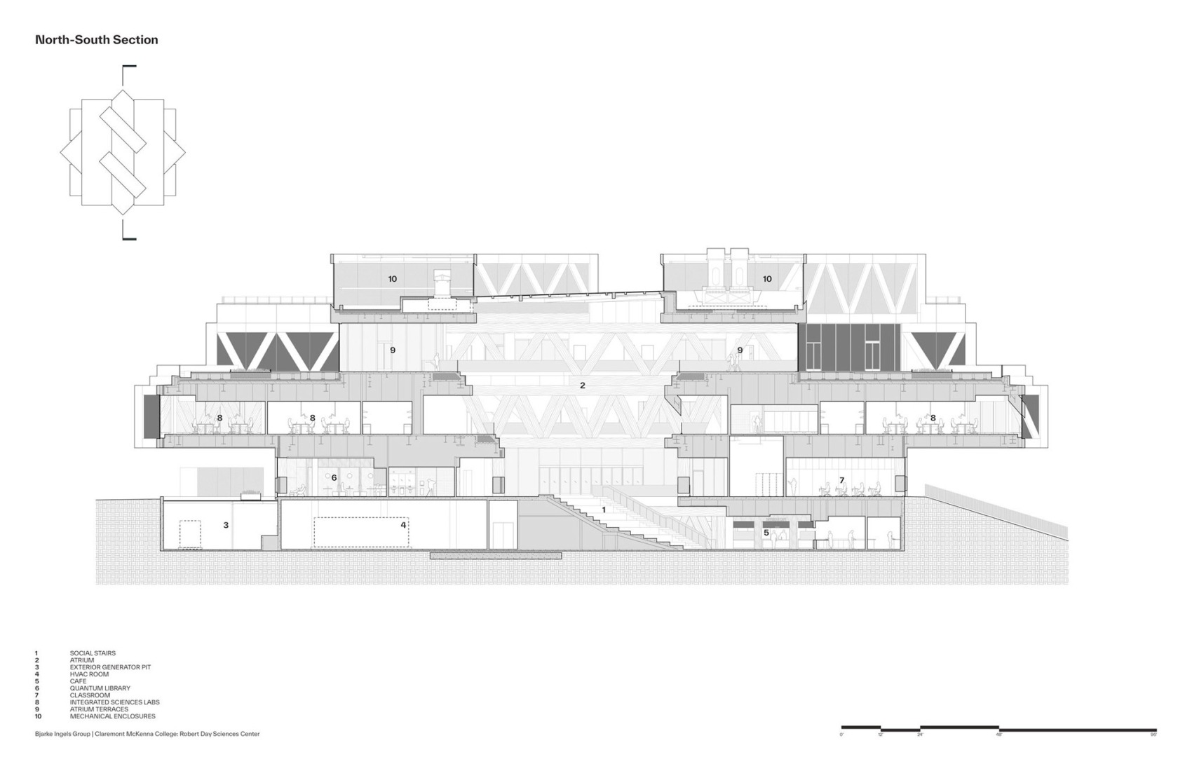Sección. Claremont McKenna College por BIG.