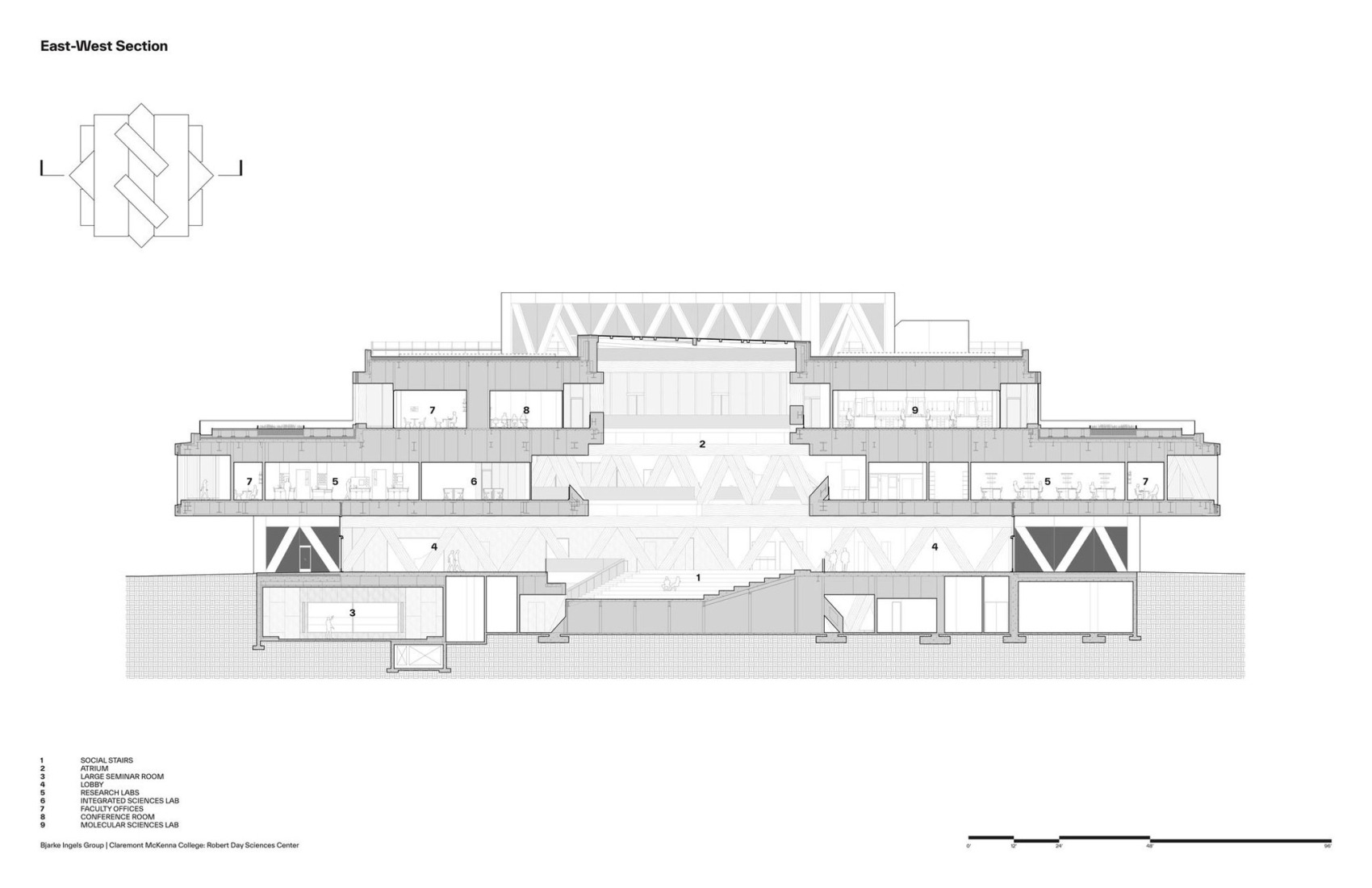Sección. Claremont McKenna College por BIG.