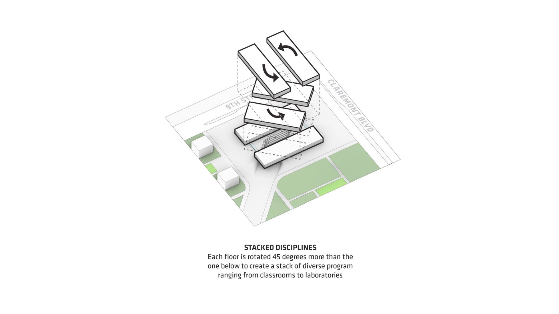 Diagrama conceptual. Claremont McKenna College por BIG.