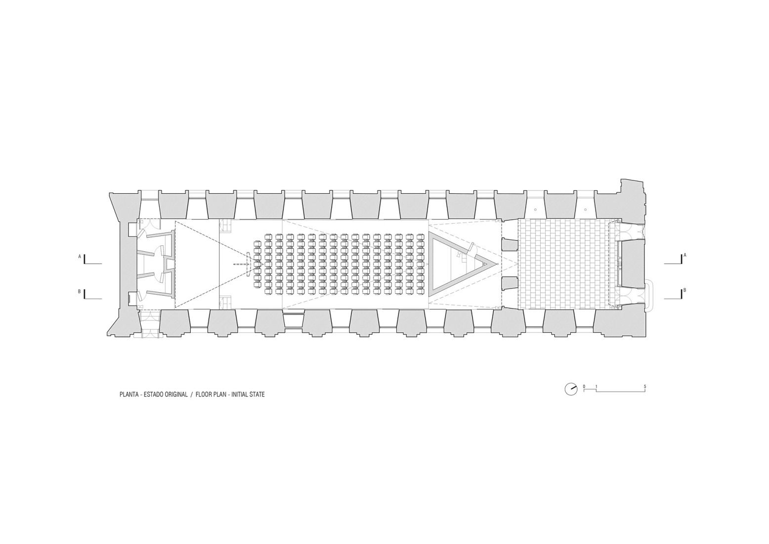 Plano de planta de 1987. Cine y Auditorio del Museo Reina Sofía por BACH / Jaume Bach + Anna y Eugeni Bach. 