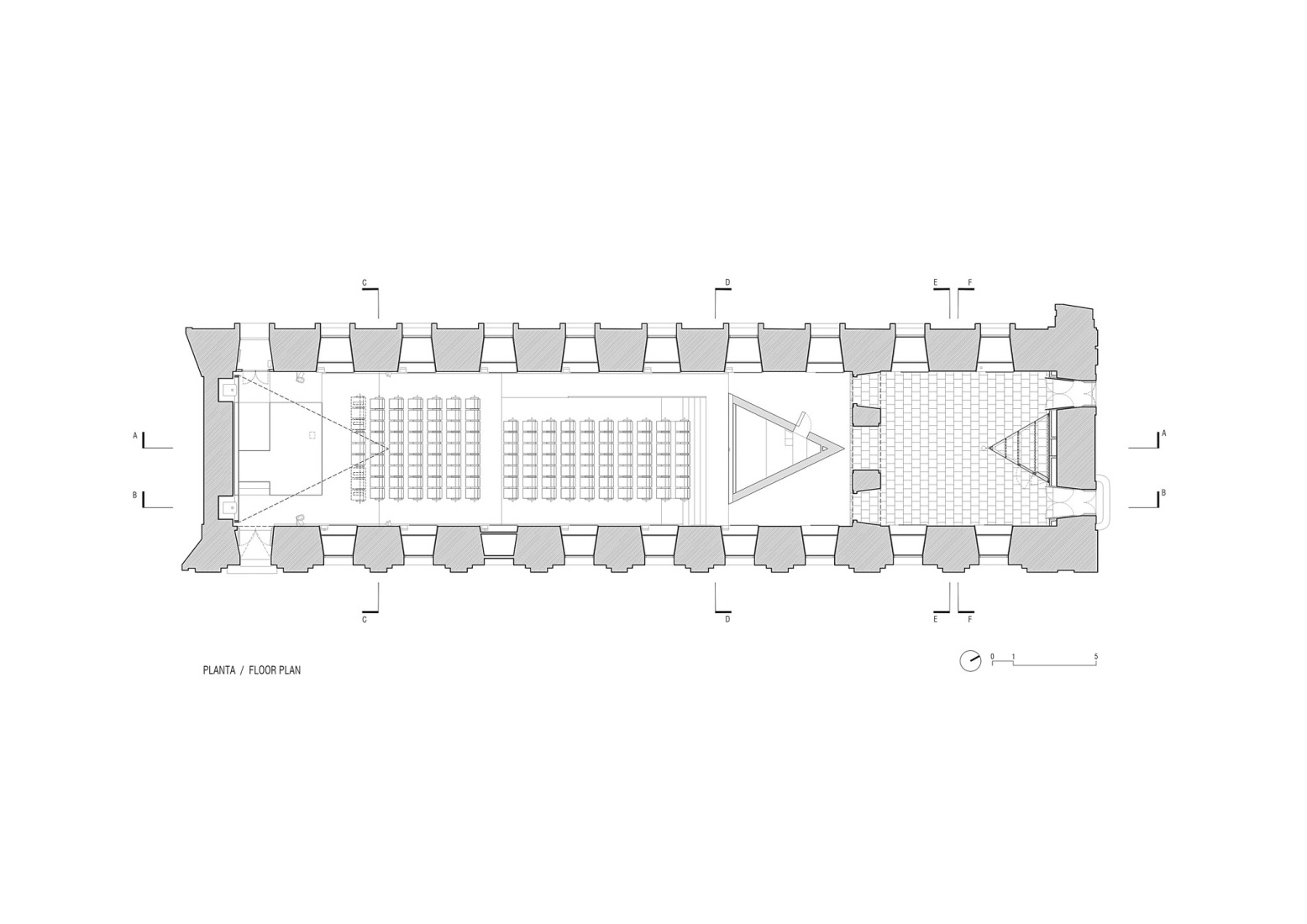 Plano de planta actual. Cine y Auditorio del Museo Reina Sofía por BACH / Jaume Bach + Anna y Eugeni Bach. 