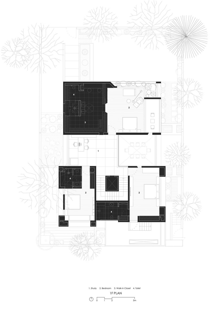 First floor plan. MS House by Studio Saransh. 