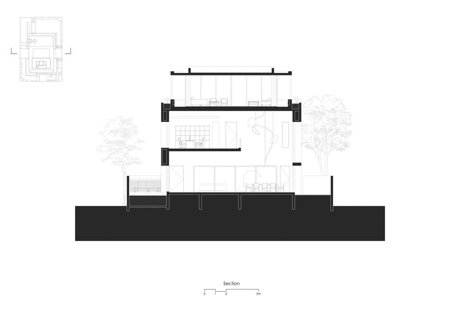 Section. MS House by Studio Saransh. 