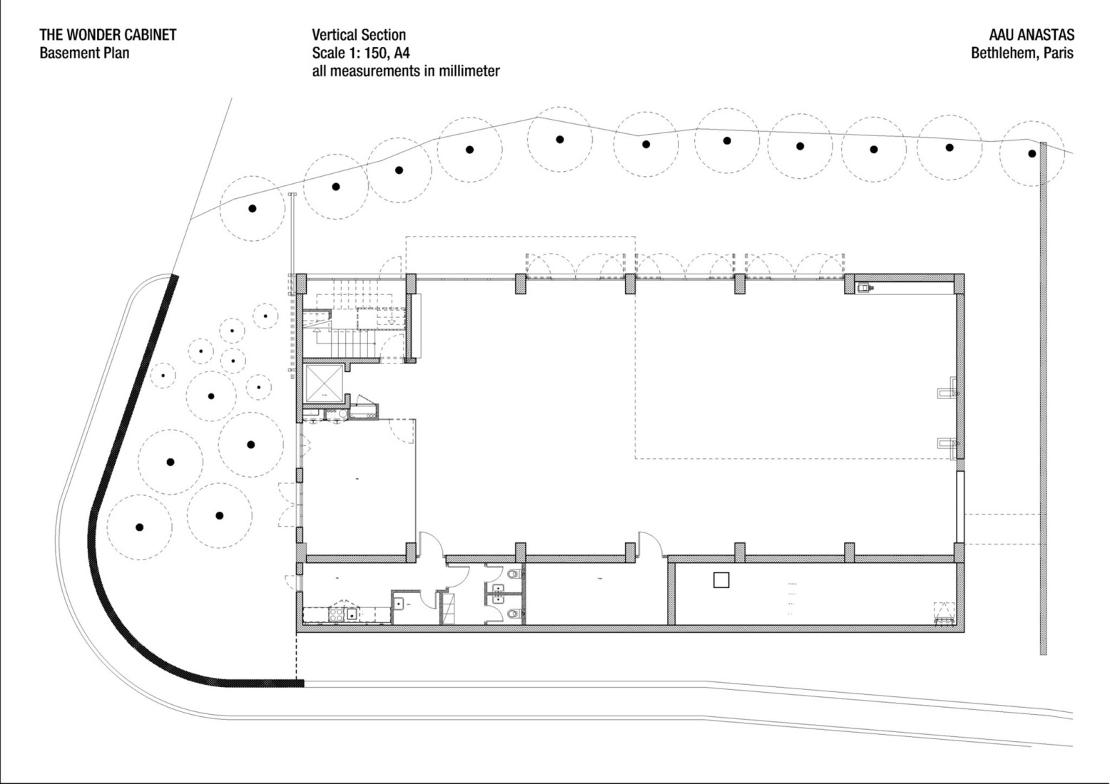 Plano de planta sótano. Cabinete de las maravillas por AAU Anastas.