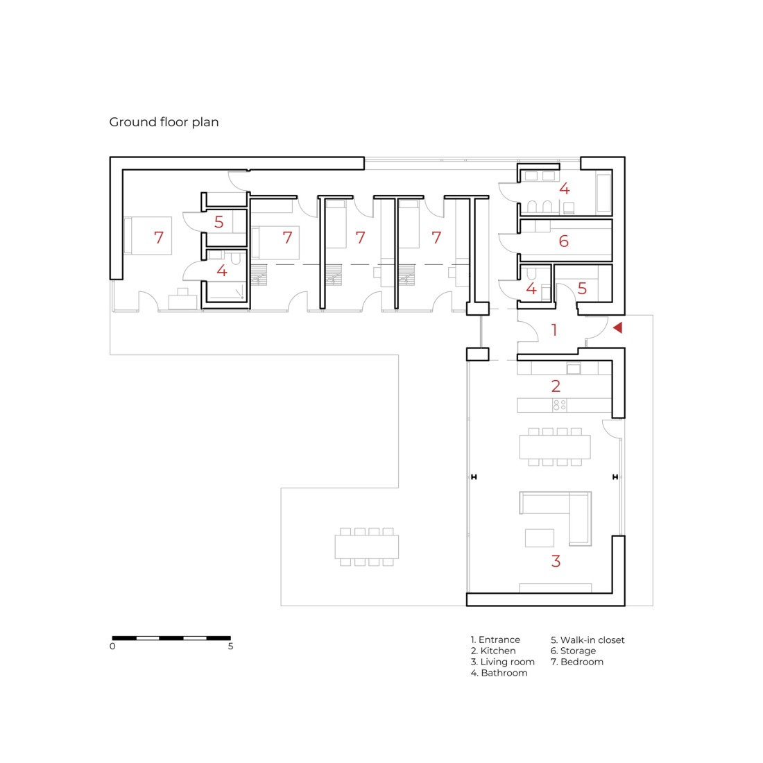 Ground floor plan. House in Jastrzębia Góra by Archmondo. 