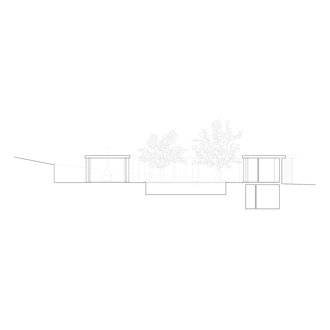 Sección. Casa patio por Arquitectura-G. 