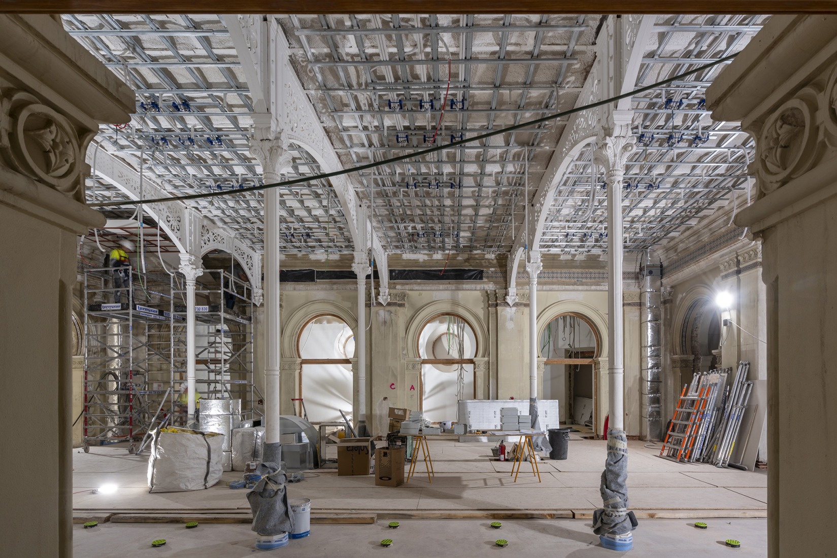Restauración Sala de cobradores. Fotografía por Luis Asín. Cortesía por El Banco de España.
