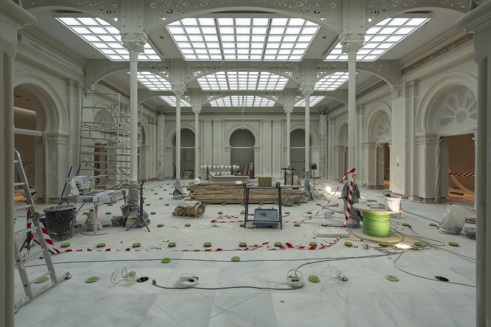 Restauración Sala de cobradores. Fotografía por Luis Asín. Cortesía por El Banco de España.