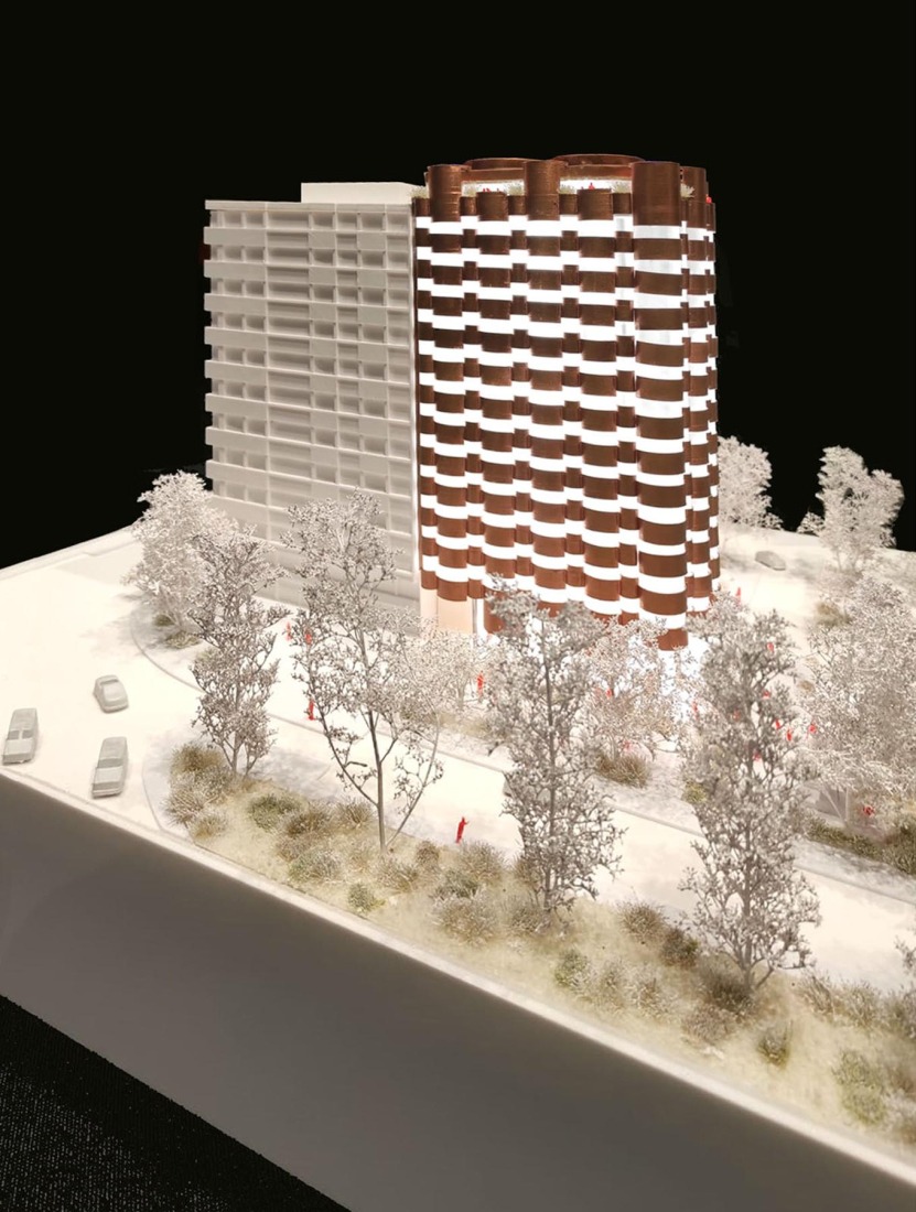 Maqueta del Hotel General Perón 27 por BIG. Imagen cortesía de Ibervalles Socimi. Maqueta del Hotel General Perón 27 por BIG. Imagen cortesía de Ibervalles Socimi.