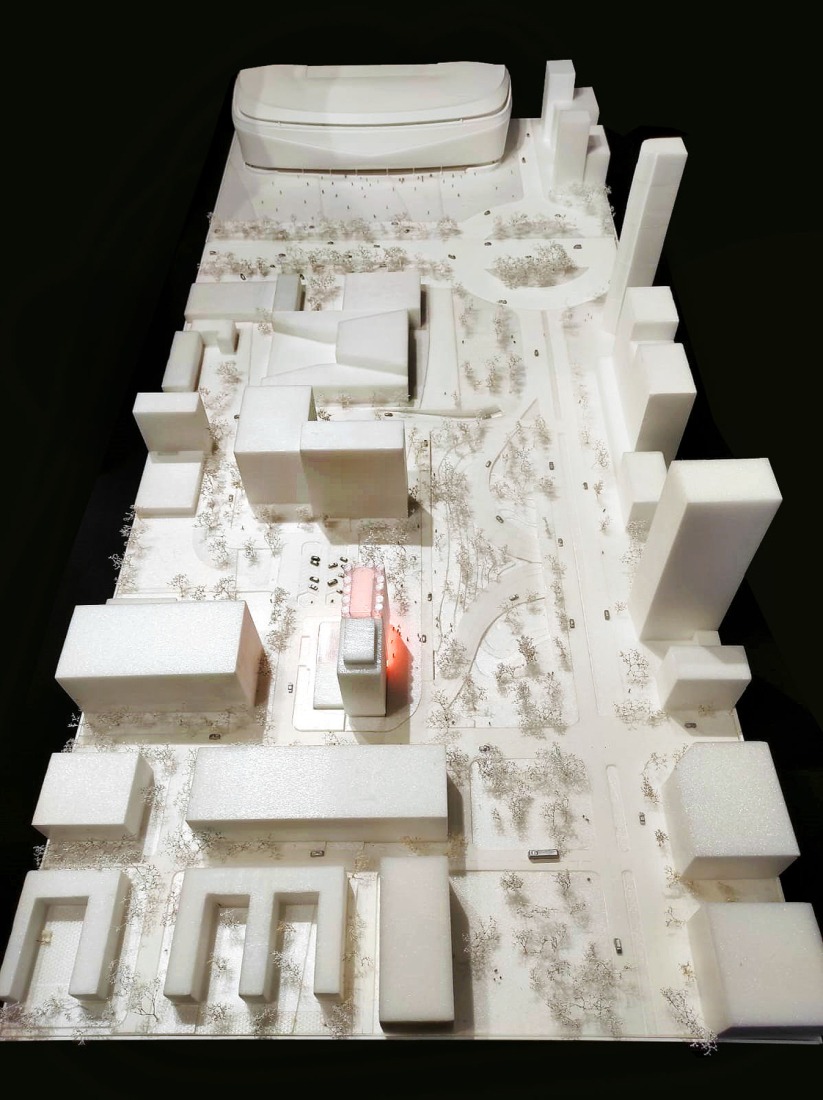 Maqueta del Hotel General Perón 27 por BIG. Imagen cortesía de Ibervalles Socimi. Maqueta del Hotel General Perón 27 por BIG. Imagen cortesía de Ibervalles Socimi.
