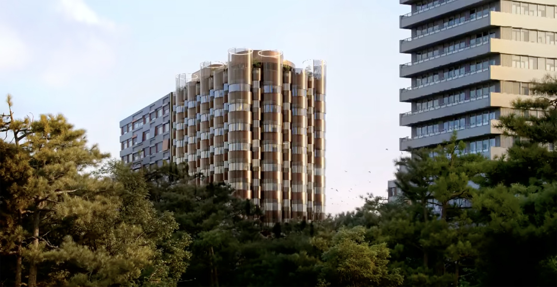 Visualización. Hotel General Perón 27 por BIG. Imagen cortesía de Ibervalles Socimi. Visualización. Hotel General Perón 27 por BIG. Imagen cortesía de Ibervalles Socimi.