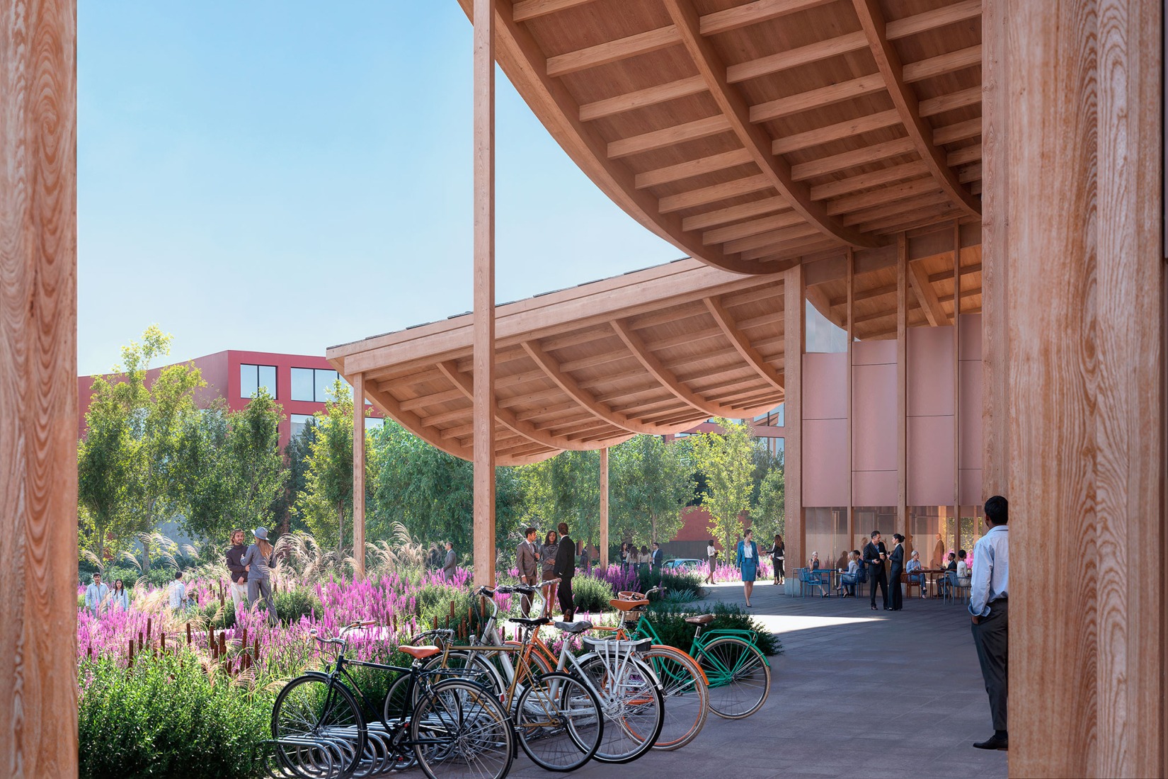 "The Sail" Rouen Congress center by BIG. Rendering by Atchain.