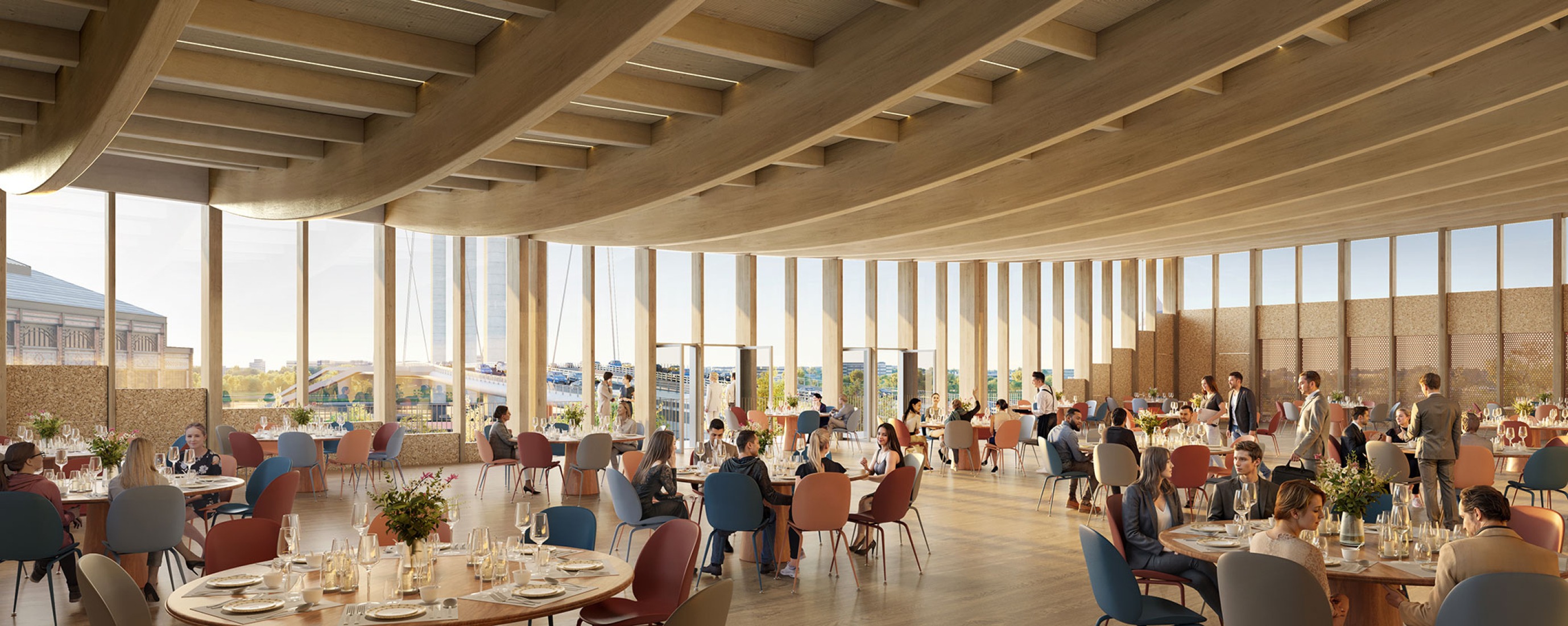 "The Sail" Rouen Congress center by BIG. Rendering by Atchain.