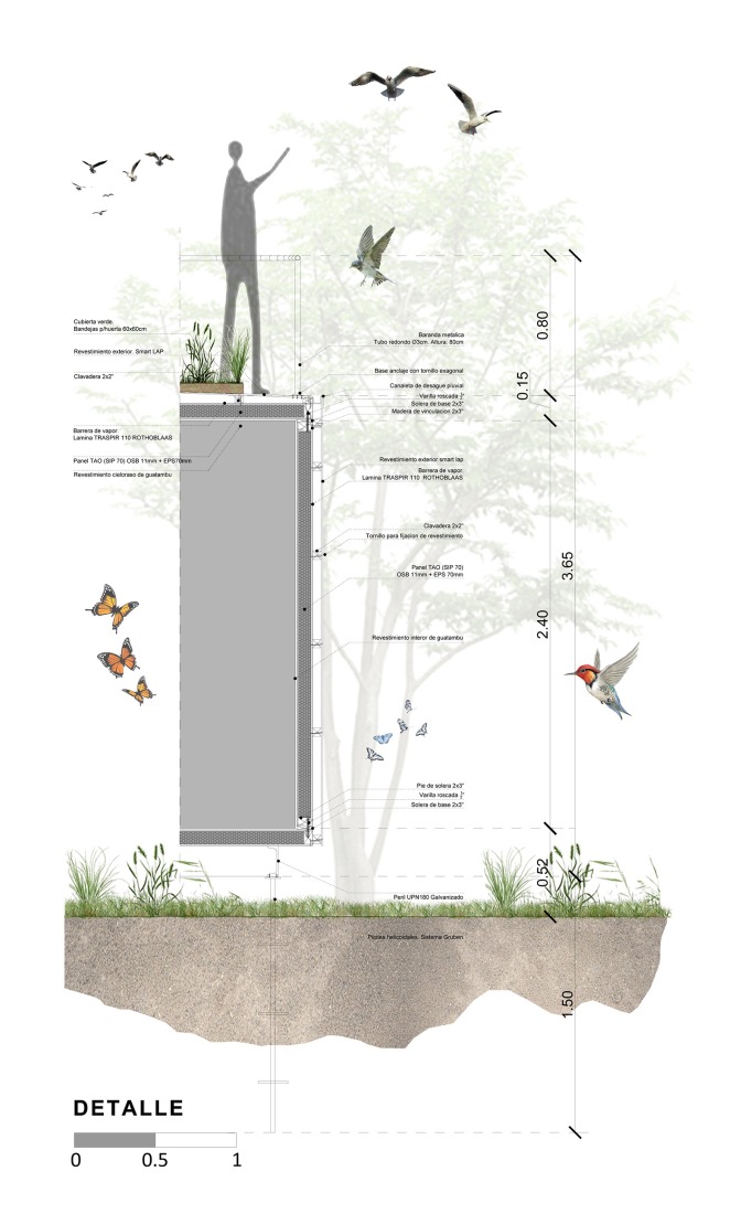 Construction detail. Minimal house in La Plata by Estudio Borrachia.