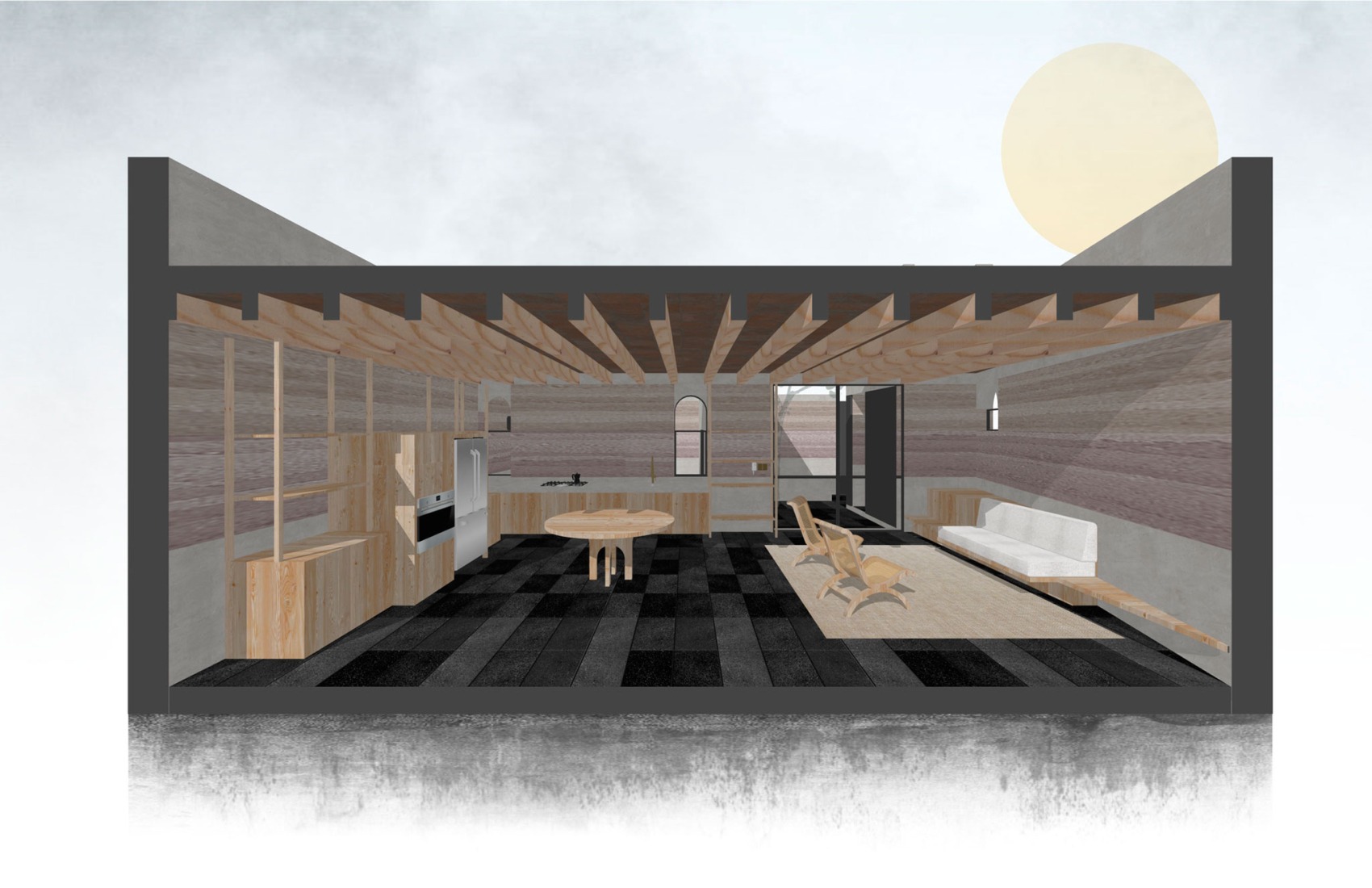 Sección. Casa Nandi por Fino Lozano y Moro Taller de Arquitectura. 
