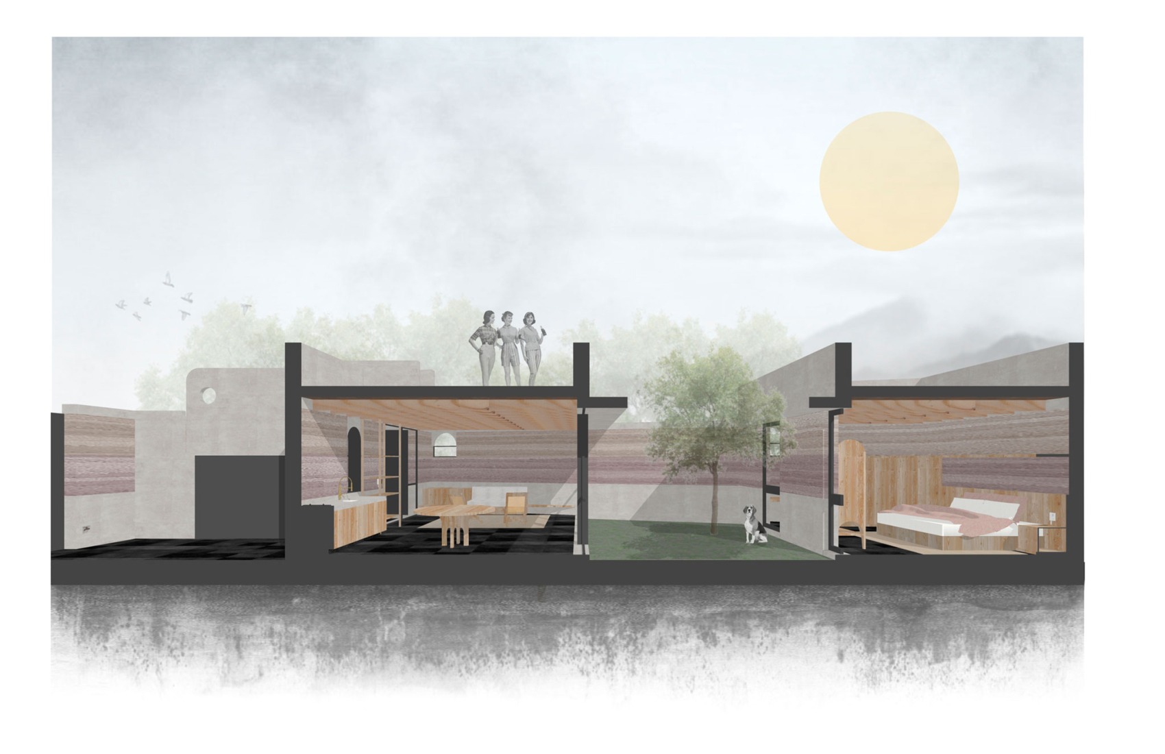 Sección. Casa Nandi por Fino Lozano y Moro Taller de Arquitectura. 