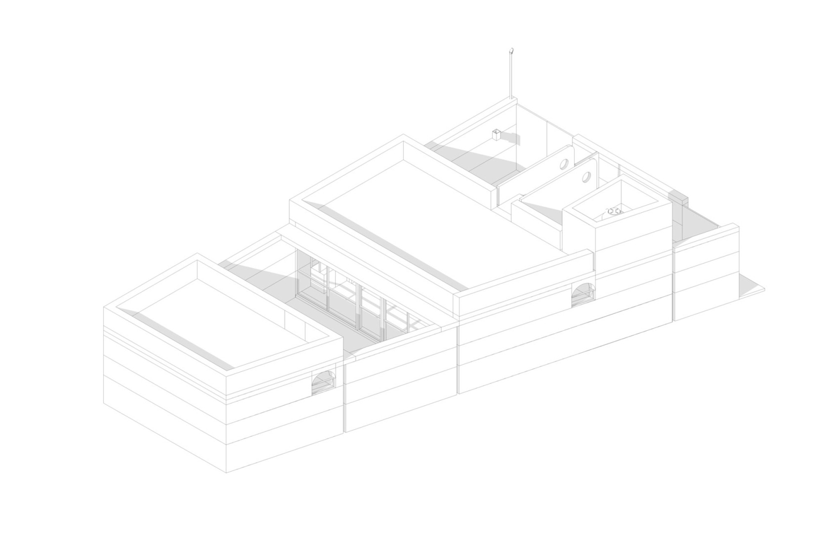Axonométrica. Casa Nandi por Fino Lozano y Moro Taller de Arquitectura. 