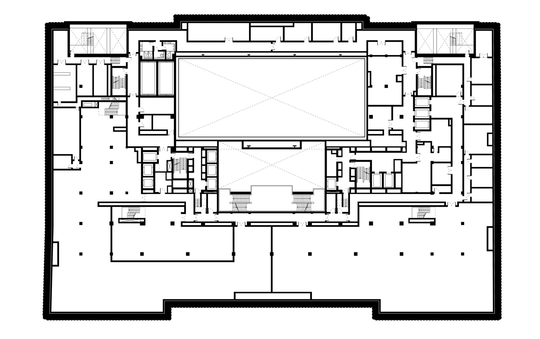 Basement floor plan. 30 Grosvenor Square by David Chipperfield Architects. 