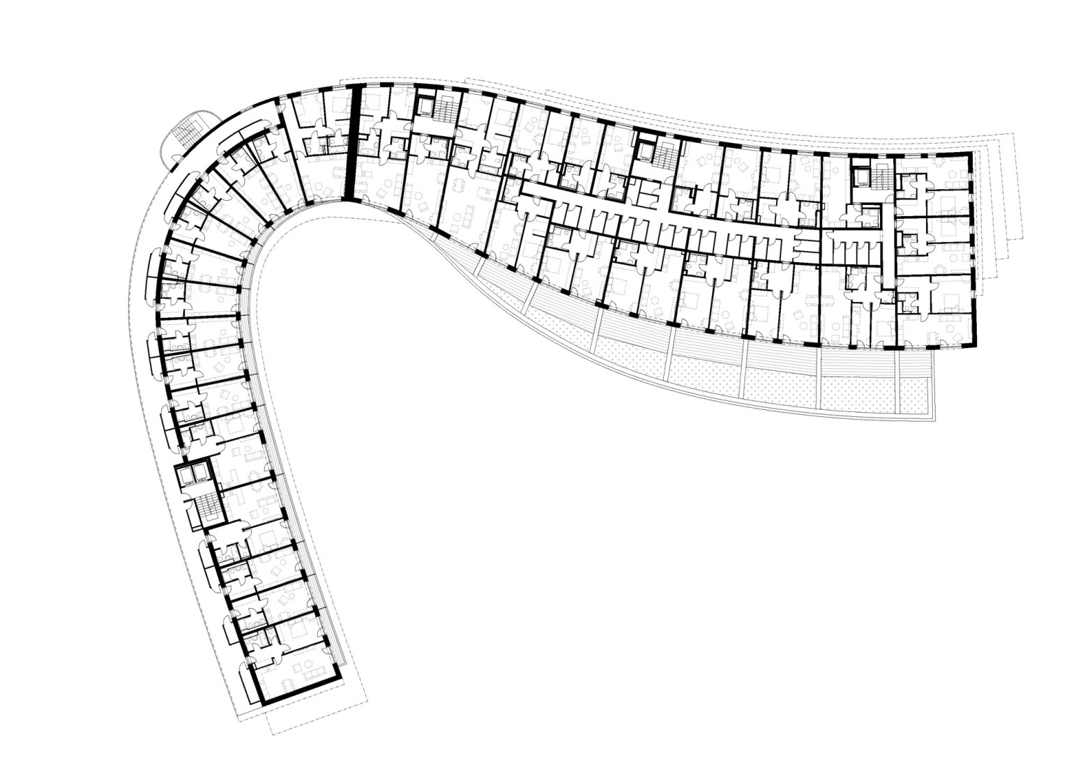 Plano de planta primera. Diorit Residence por Architekti DRNH. 