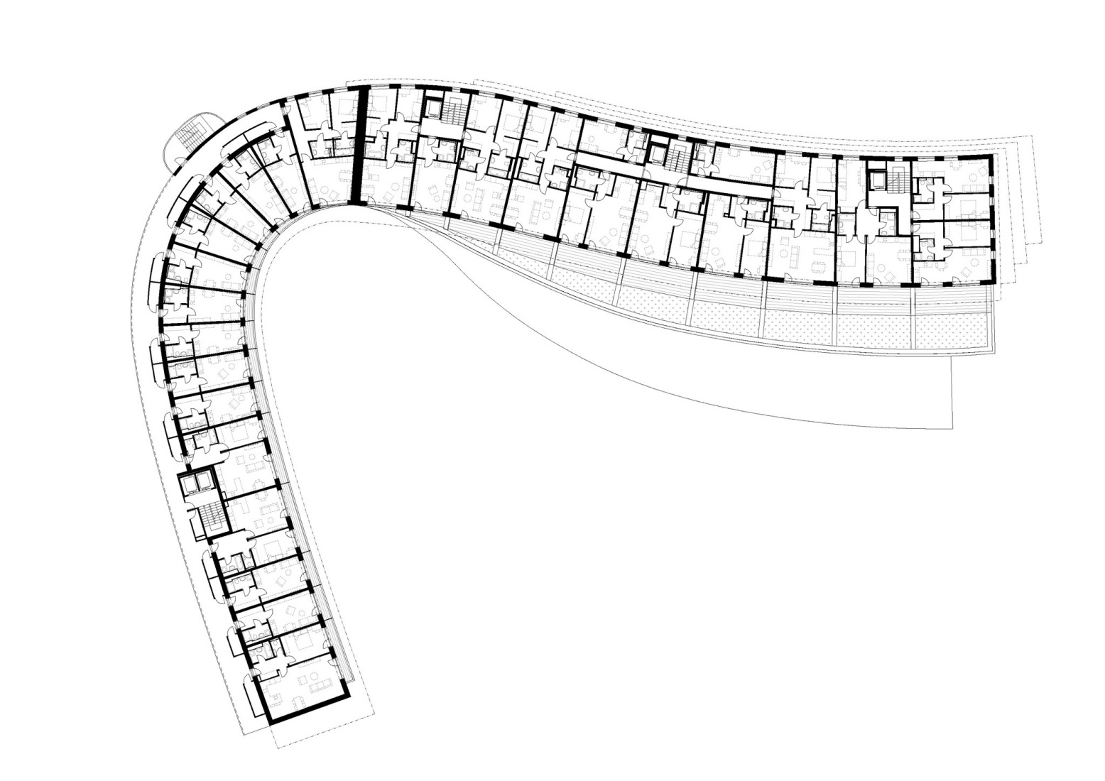Plano de planta segunda. Diorit Residence por Architekti DRNH. 