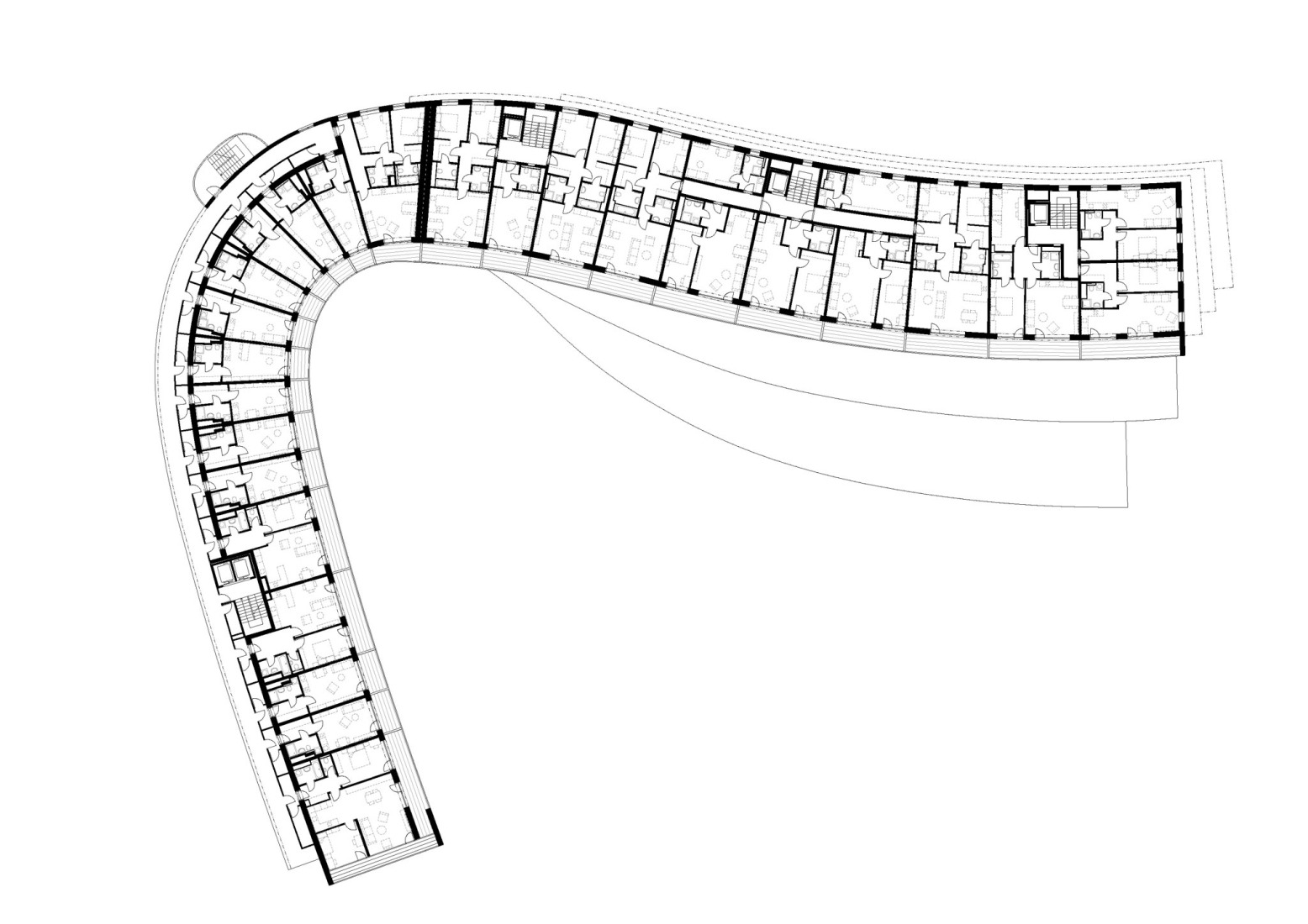Plano de planta tercera. Diorit Residence por Architekti DRNH. 