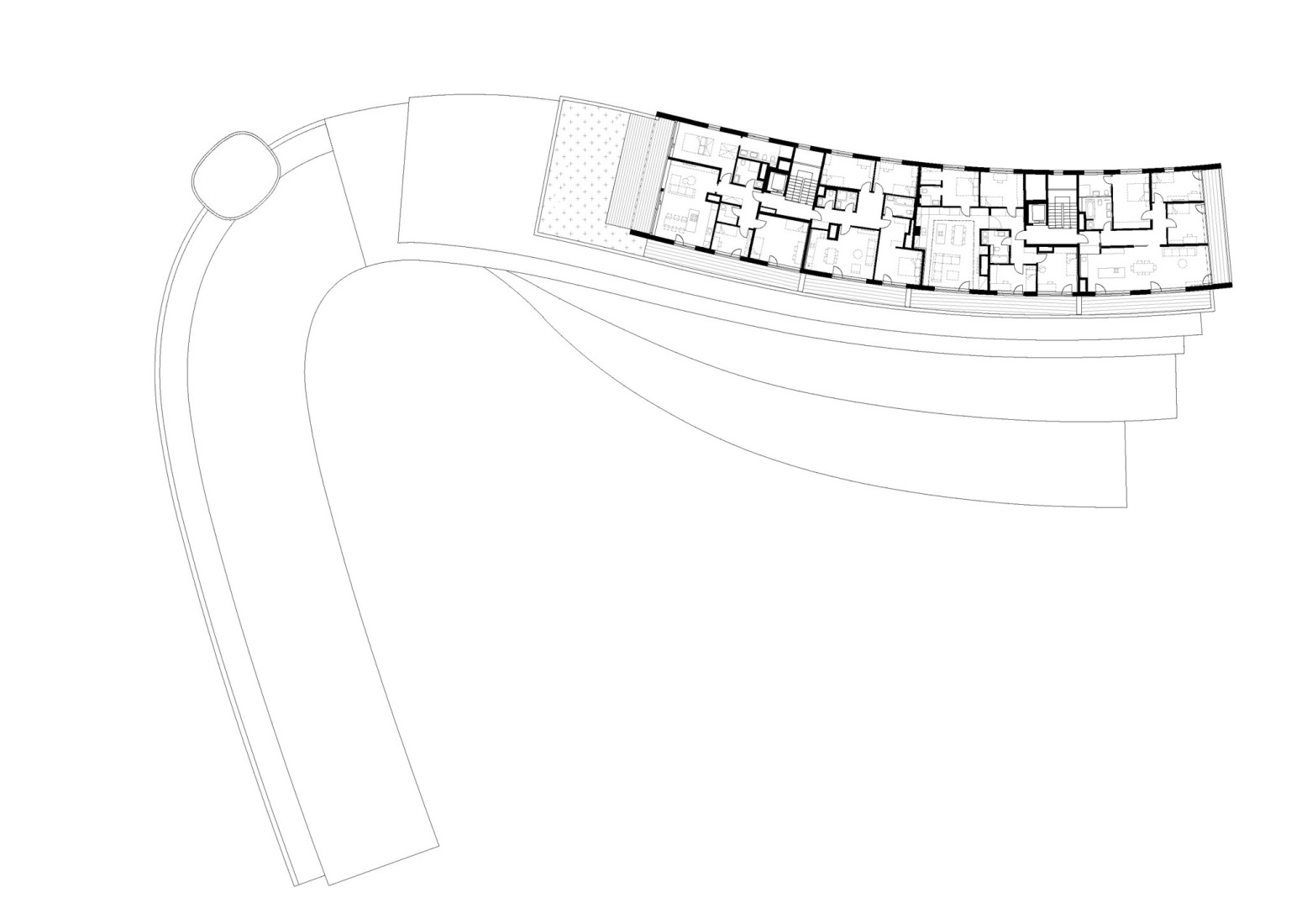 Plano de planta sexta. Diorit Residence por Architekti DRNH. 
