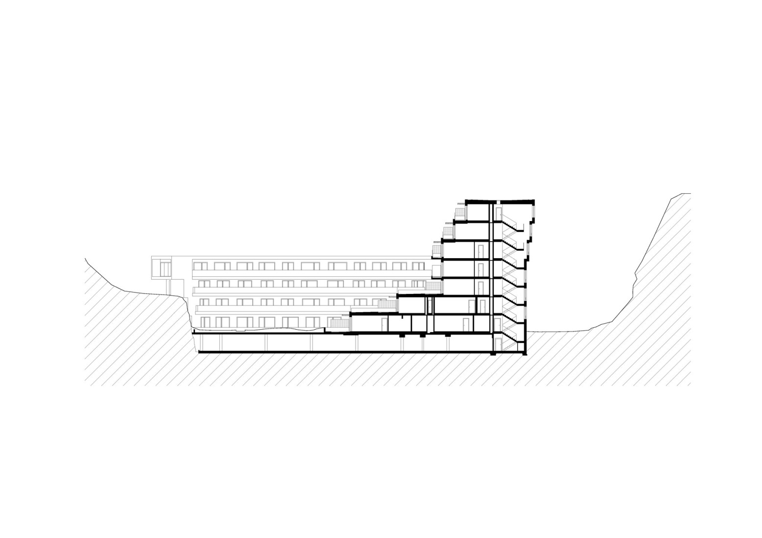 Sección. Diorit Residence por Architekti DRNH. 