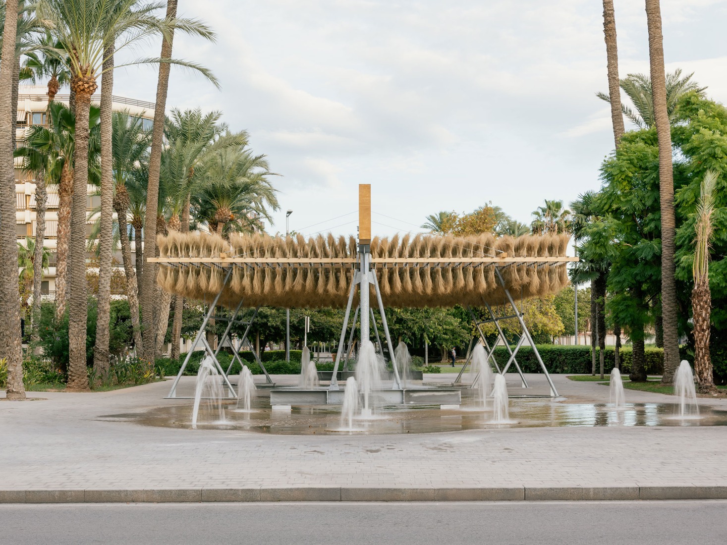Temporary Pavilion Espartal TAC! 2025 by ELE Arkitektura, GA Estudio, Florencia Galecio and Juan Gubbins. Photograph by Simone Marcolin.  Temporary Pavilion Espartal TAC! 2025 by ELE Arkitektura, GA Estudio, Florencia Galecio and Juan Gubbins. Photograph by Simone Marcolin.