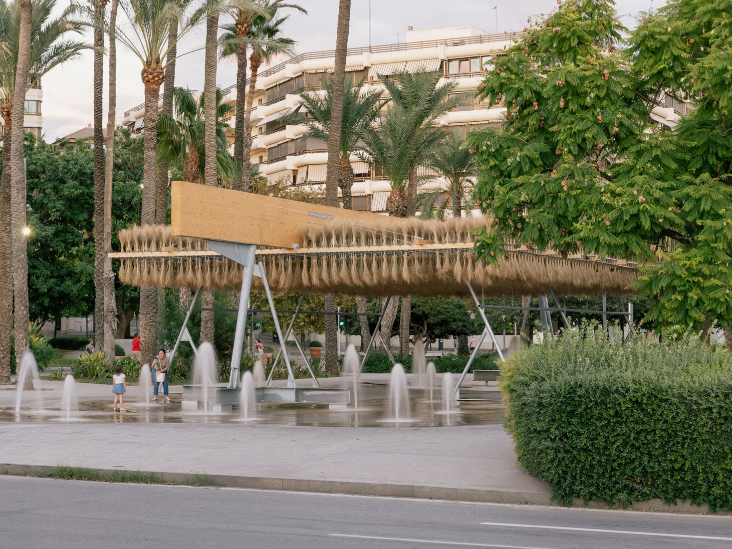 Temporary Pavilion Espartal TAC! 2025 by ELE Arkitektura, GA Estudio, Florencia Galecio and Juan Gubbins. Photograph by Simone Marcolin.  Temporary Pavilion Espartal TAC! 2025 by ELE Arkitektura, GA Estudio, Florencia Galecio and Juan Gubbins. Photograph by Simone Marcolin.