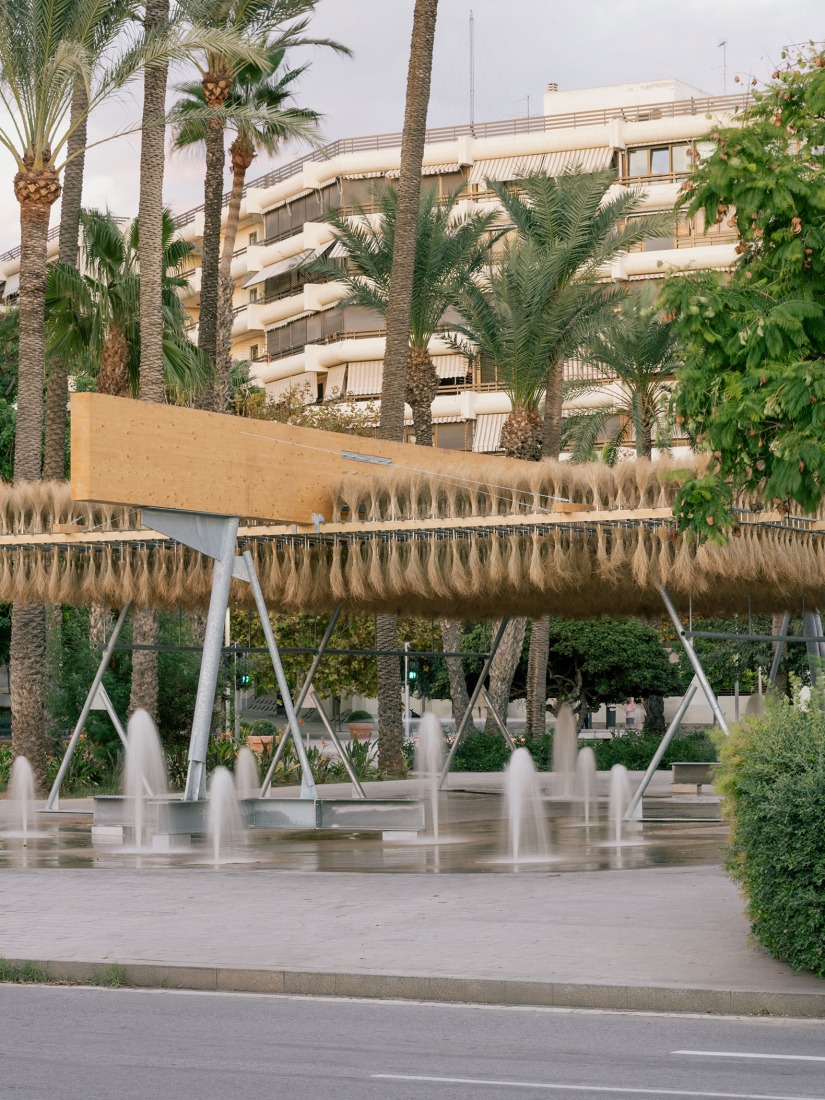 Temporary Pavilion Espartal TAC! 2025 by ELE Arkitektura, GA Estudio, Florencia Galecio and Juan Gubbins. Photograph by Simone Marcolin.  Temporary Pavilion Espartal TAC! 2025 by ELE Arkitektura, GA Estudio, Florencia Galecio and Juan Gubbins. Photograph by Simone Marcolin.