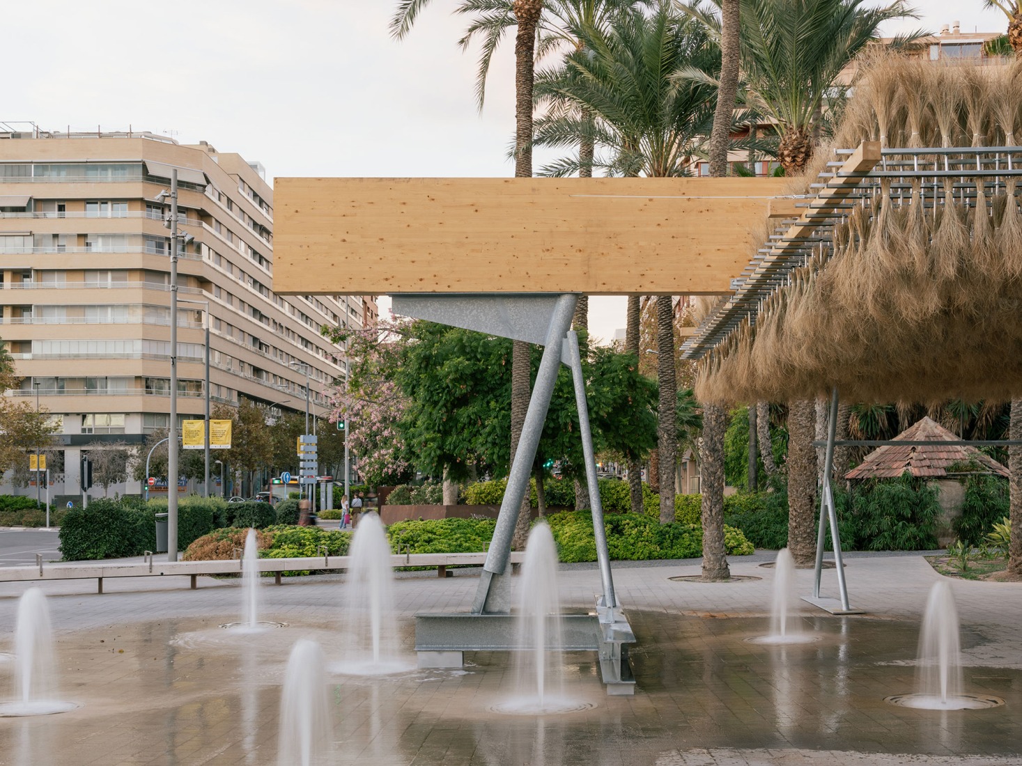 Temporary Pavilion Espartal TAC! 2025 by ELE Arkitektura, GA Estudio, Florencia Galecio and Juan Gubbins. Photograph by Simone Marcolin.  Temporary Pavilion Espartal TAC! 2025 by ELE Arkitektura, GA Estudio, Florencia Galecio and Juan Gubbins. Photograph by Simone Marcolin.