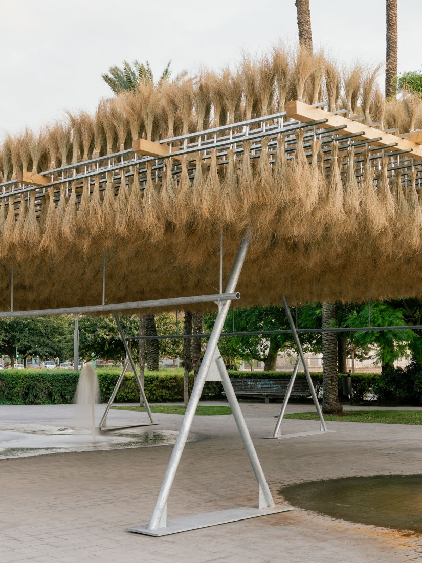 Temporary Pavilion Espartal TAC! 2025 by ELE Arkitektura, GA Estudio, Florencia Galecio and Juan Gubbins. Photograph by Simone Marcolin.  Temporary Pavilion Espartal TAC! 2025 by ELE Arkitektura, GA Estudio, Florencia Galecio and Juan Gubbins. Photograph by Simone Marcolin.