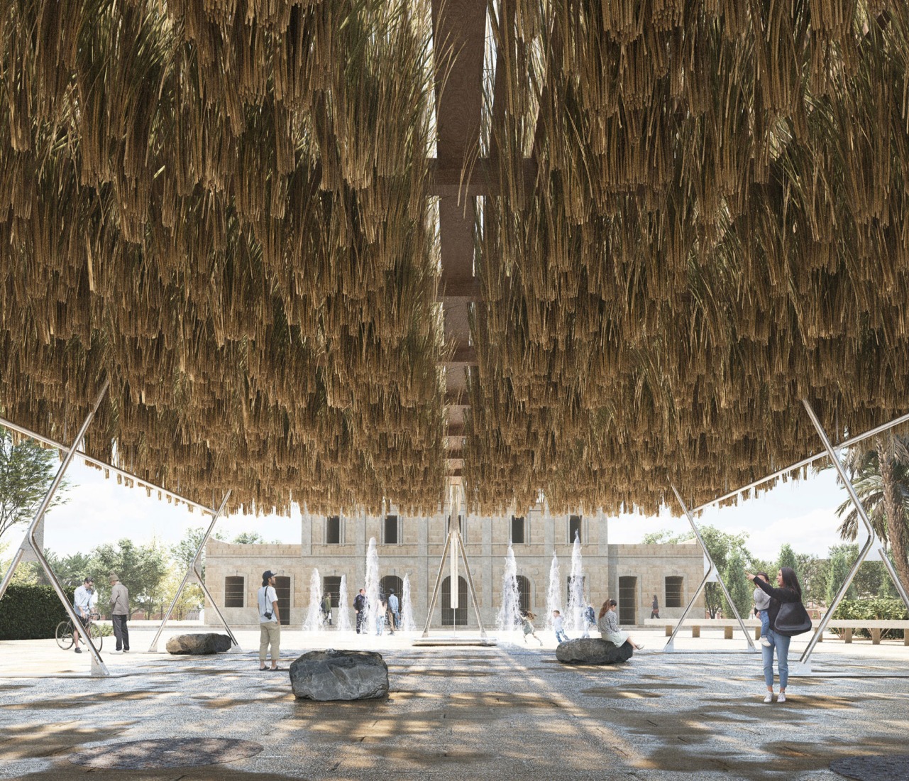 Temporary Pavilion Espartal TAC! 2025 by ELE Arkitektura, GA Estudio, Florencia Galecio and Juan Gubbins. Photograph by Simone Marcolin.  Temporary Pavilion Espartal TAC! 2025 by ELE Arkitektura, GA Estudio, Florencia Galecio and Juan Gubbins. Photograph by Simone Marcolin.