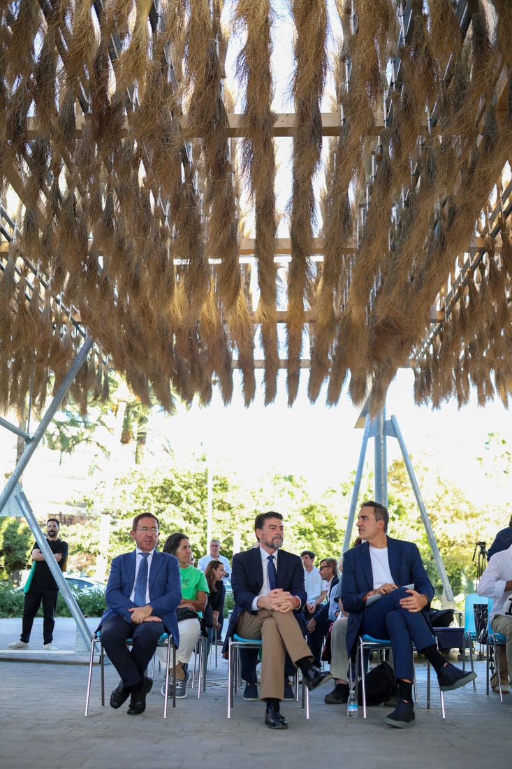 Temporary Pavilion Espartal TAC! 2025 by ELE Arkitektura, GA Estudio, Florencia Galecio and Juan Gubbins. Photograph by Simone Marcolin.  Temporary Pavilion Espartal TAC! 2025 by ELE Arkitektura, GA Estudio, Florencia Galecio and Juan Gubbins. Photograph by Simone Marcolin.