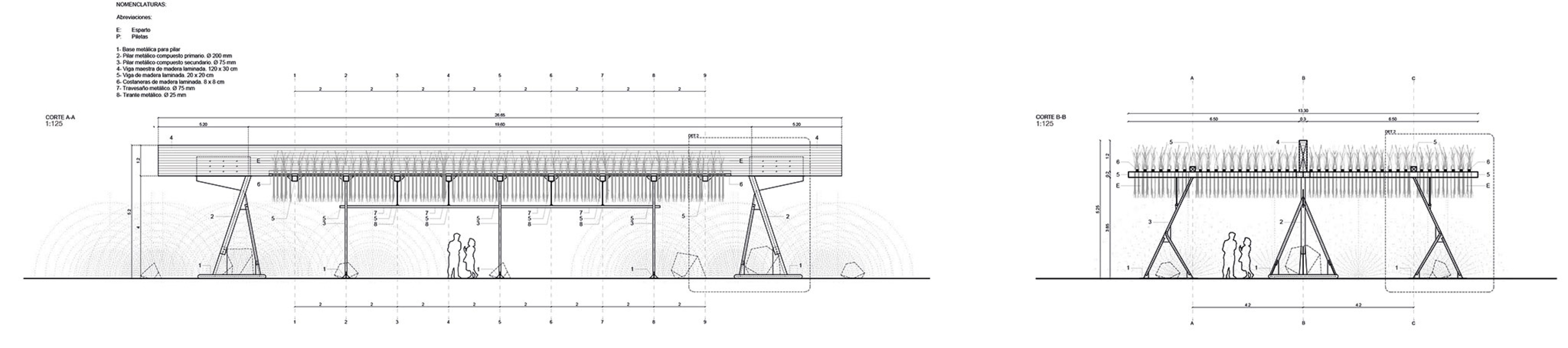 Details. Temporary Pavilion Espartal TAC! 2025 by ELE Arkitektura, GA Estudio, Florencia Galecio and Juan Gubbins. Details. Temporary Pavilion Espartal TAC! 2025 by ELE Arkitektura, GA Estudio, Florencia Galecio and Juan Gubbins.