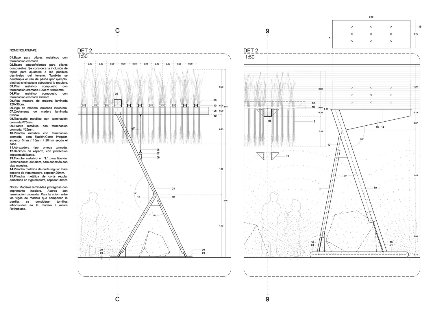 Details. Temporary Pavilion Espartal TAC! 2025 by ELE Arkitektura, GA Estudio, Florencia Galecio and Juan Gubbins. Details. Temporary Pavilion Espartal TAC! 2025 by ELE Arkitektura, GA Estudio, Florencia Galecio and Juan Gubbins.