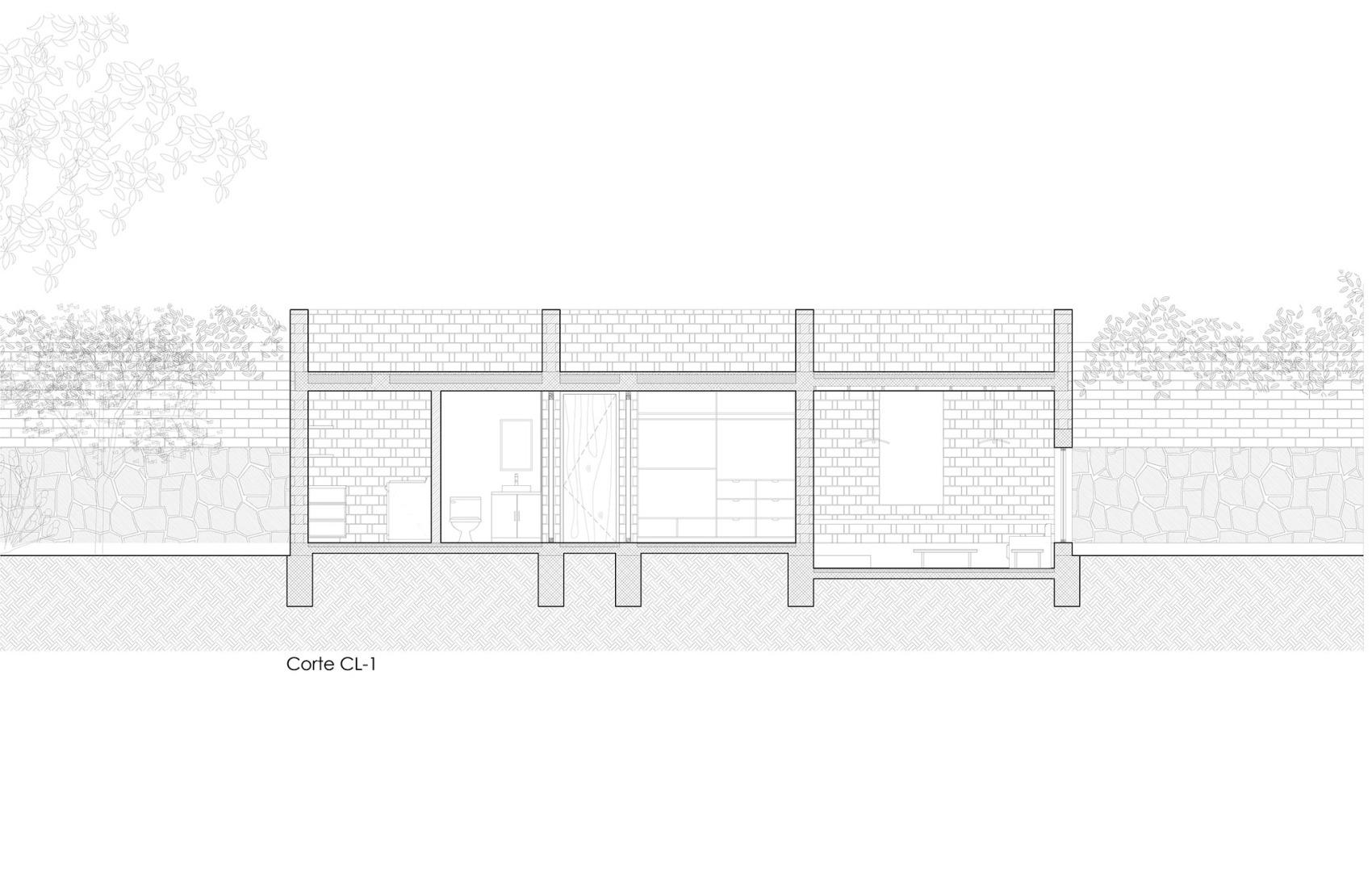 Sección. Casa Finlandia por Escobedo Soliz.