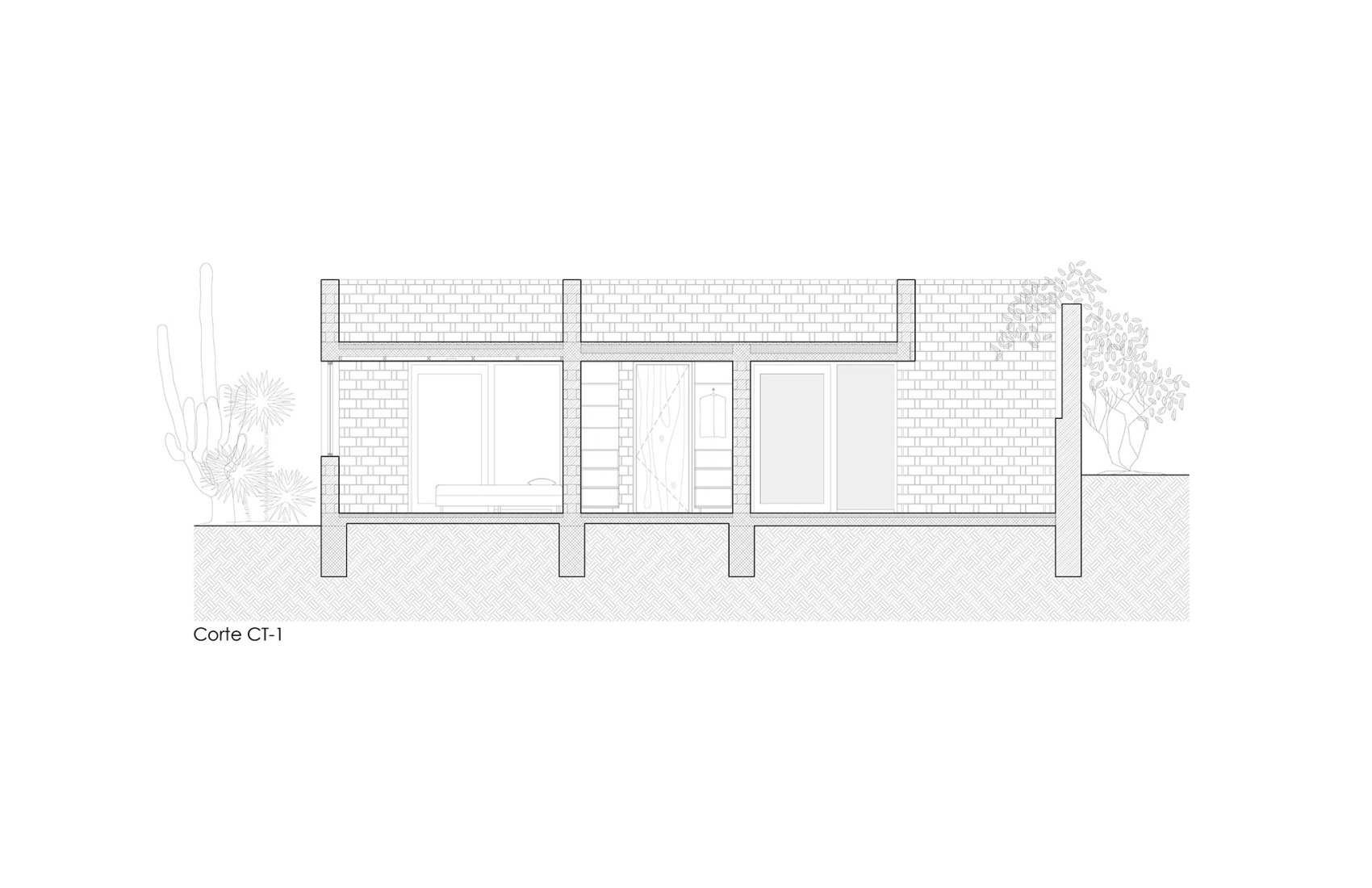Sección. Casa Finlandia por Escobedo Soliz.