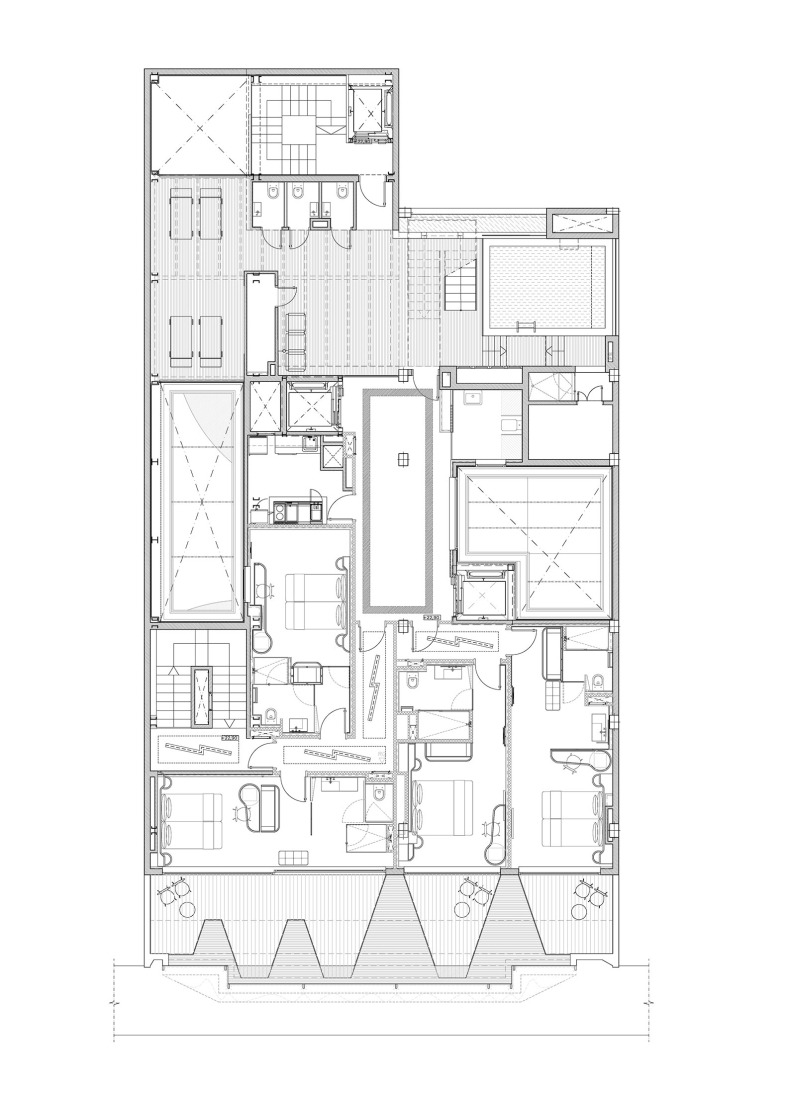 Plano de sexta planta. Hotel Silken Saaj por estudioUAD. Plano de sexta planta. Hotel Silken Saaj por estudioUAD.