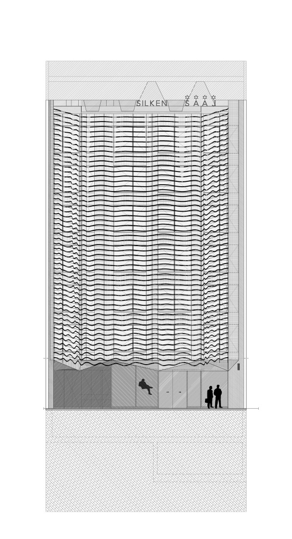 Alzado. Hotel Silken Saaj por estudioUAD. Alzado. Hotel Silken Saaj por estudioUAD.