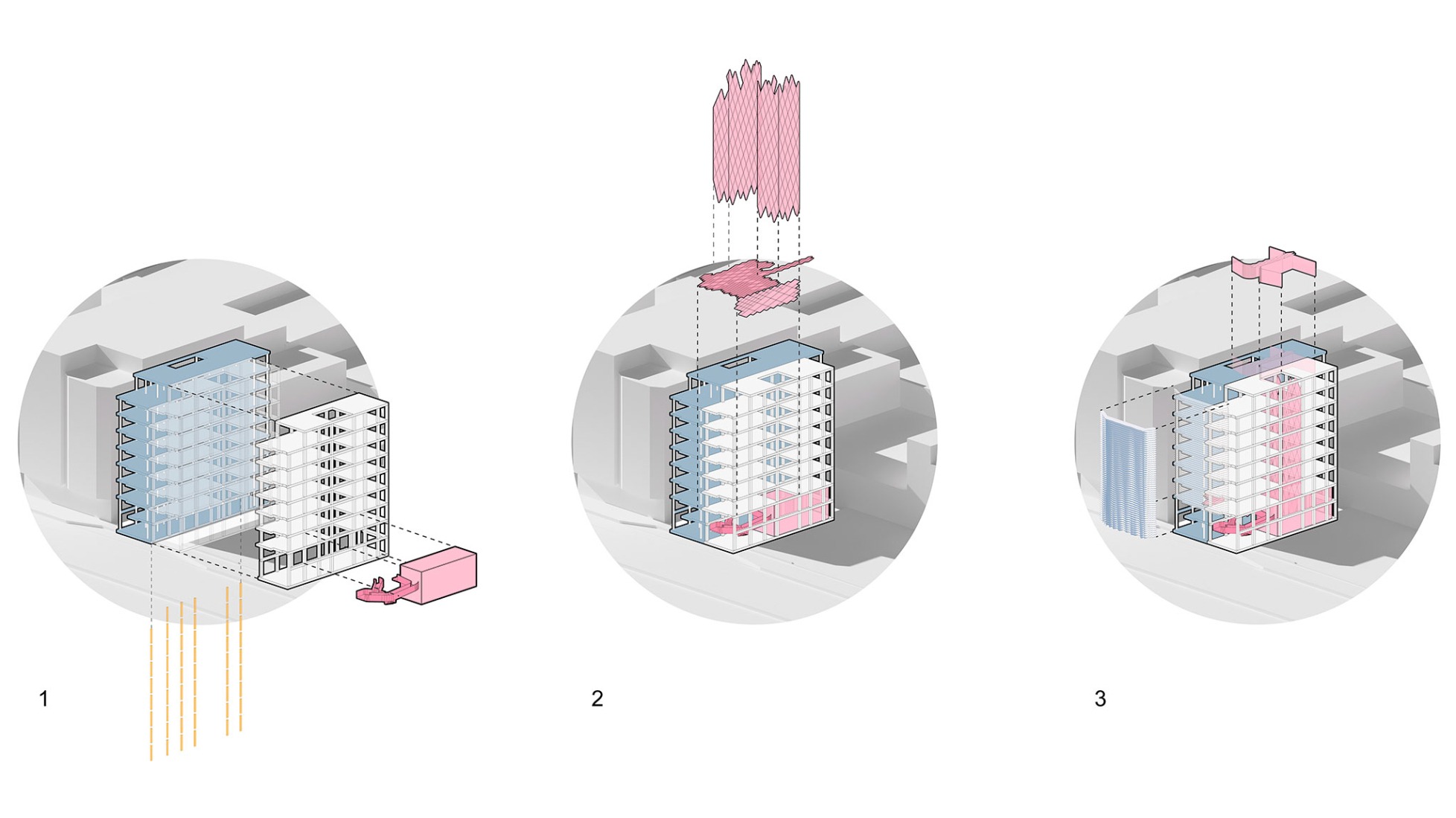 Axonometría. Hotel Silken Saaj por estudioUAD. Axonometría. Hotel Silken Saaj por estudioUAD.