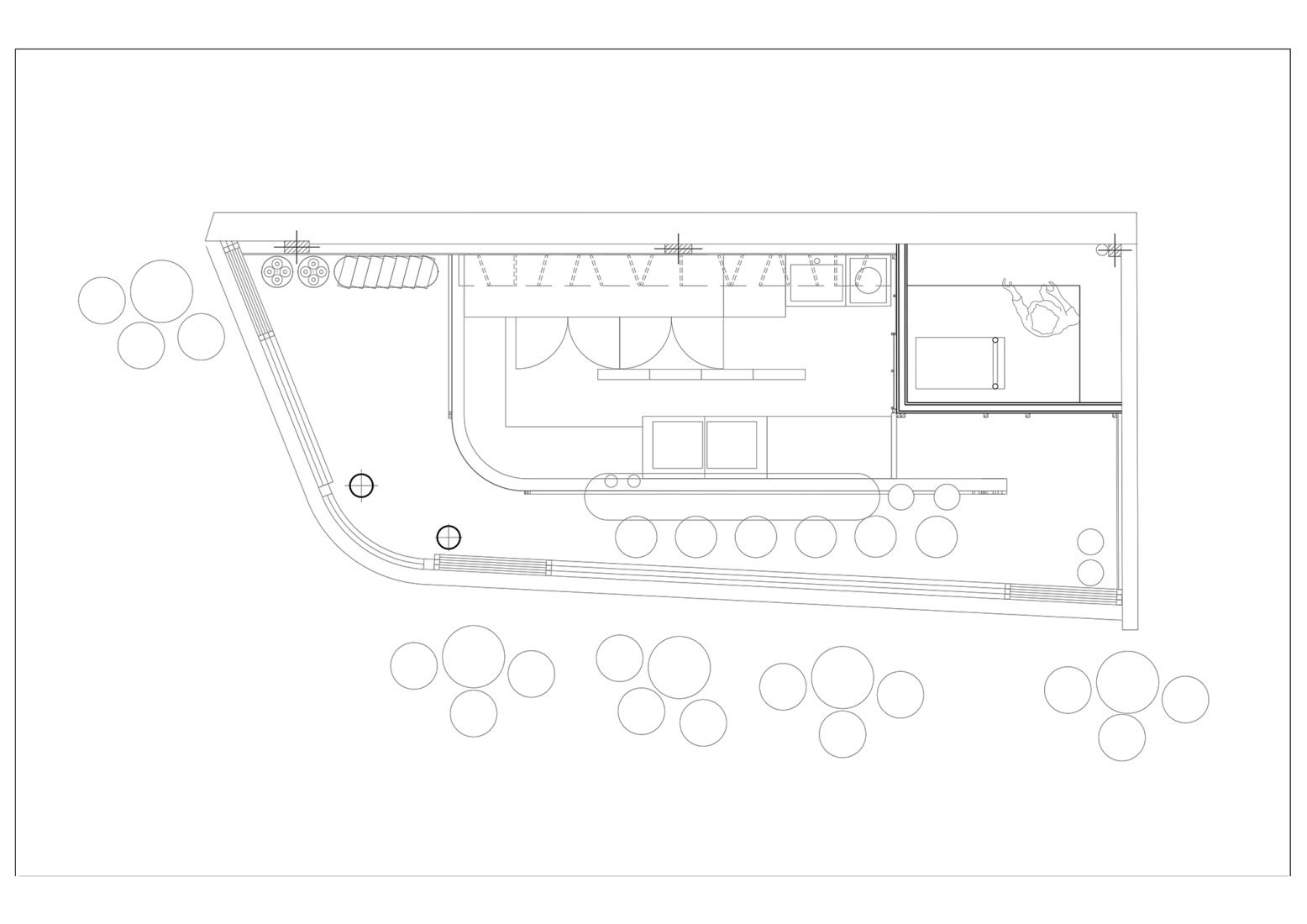 First floor plan. Moretti Gin Bar by Grizzo Studio + Rocío Martínez Serra.
