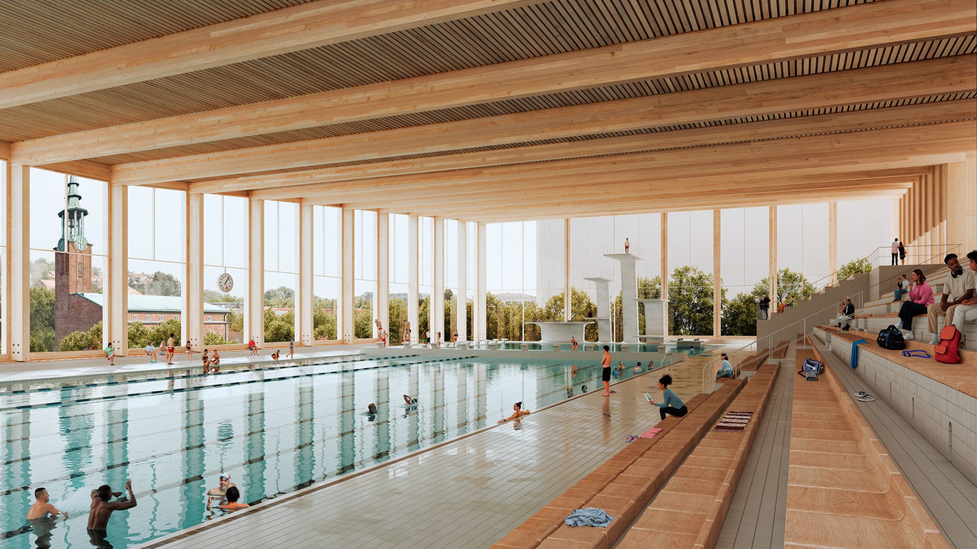 Centralbadet por Henning Larsen. Visualización por Henning Larsen.
