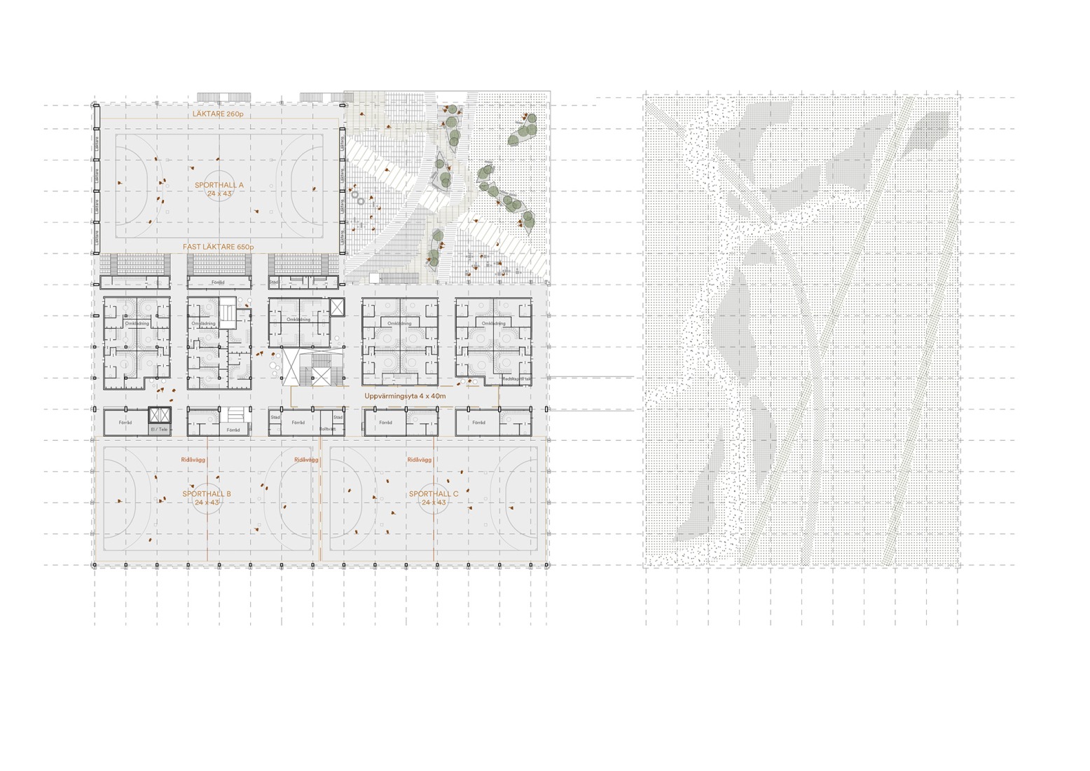 Plano de planta tercera. Centralbadet por Henning Larsen.
